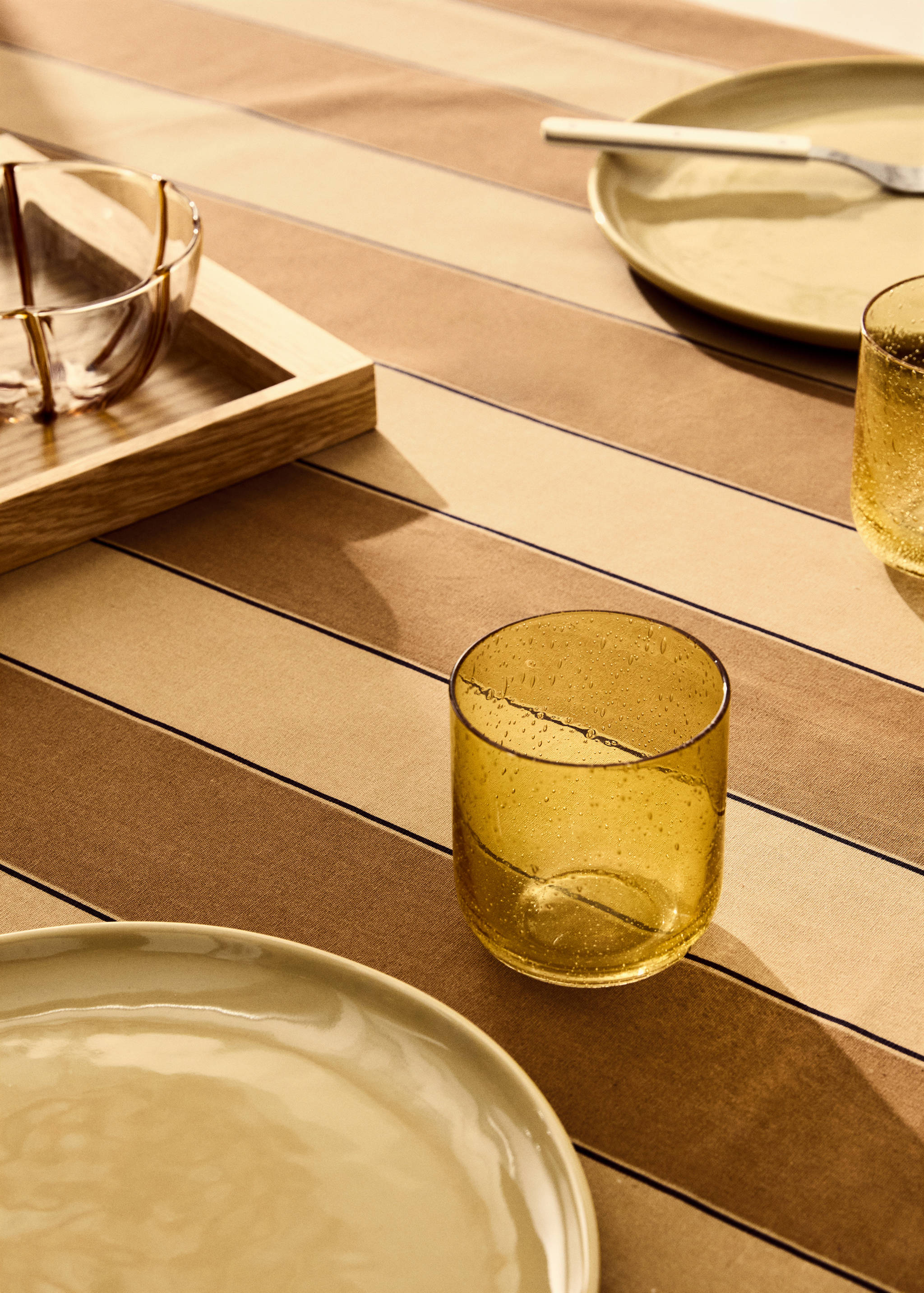 Βαμβακερό ριγέ τραπεζομάντιλο με ρητίνη για 2 έως 4 άτομα - Λεπτομέρεια του προϊόντος 7