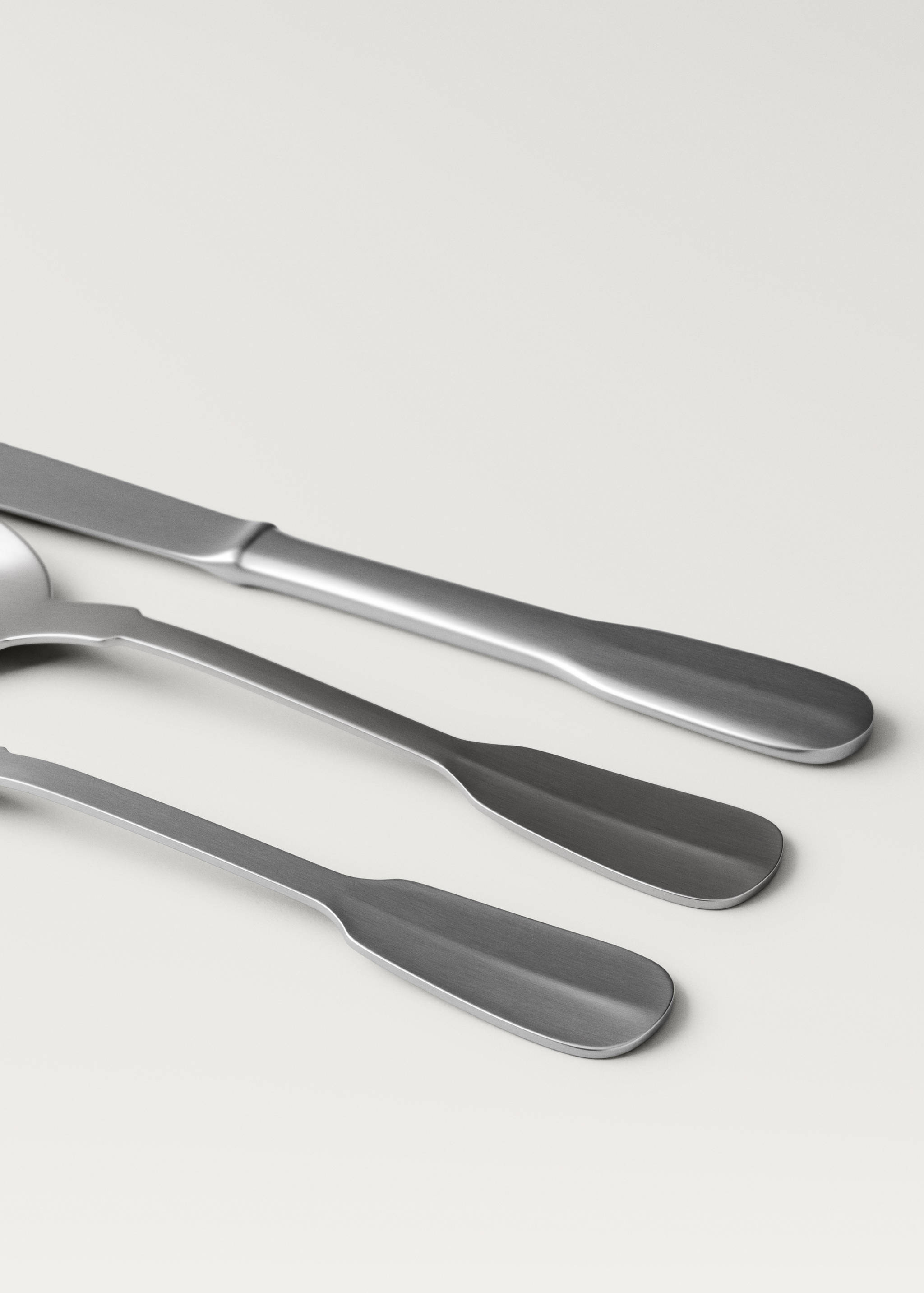 3-piece cutlery set in stainless steel with a matte silver finish - Details of the article 2