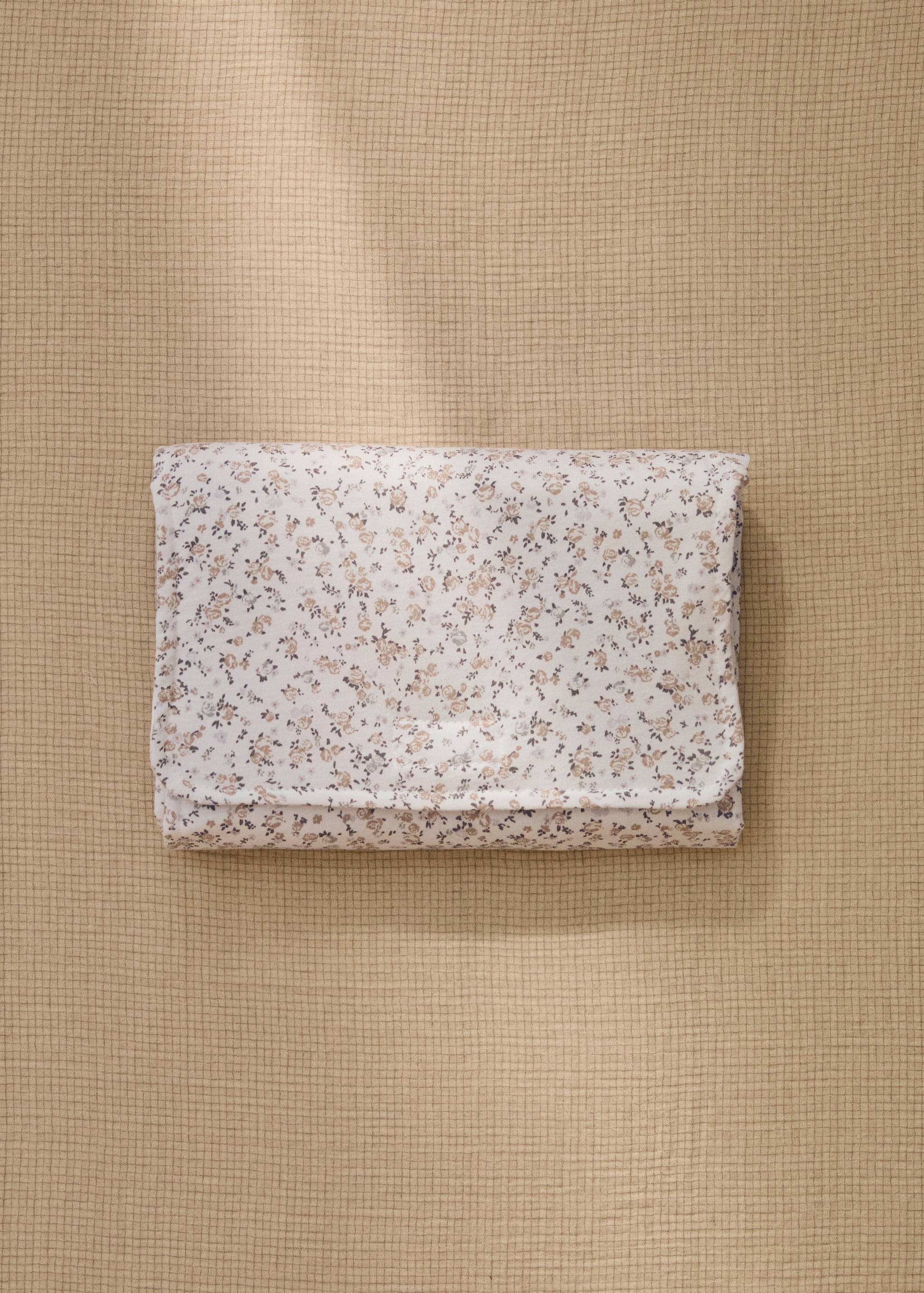 Tapis à langer portable enfant coton imprimé mini fleur - Plan général