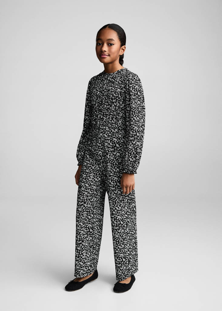 MANGO KIDS - Combinaison en imprimé floral noir - 13-14 ans - Fille
