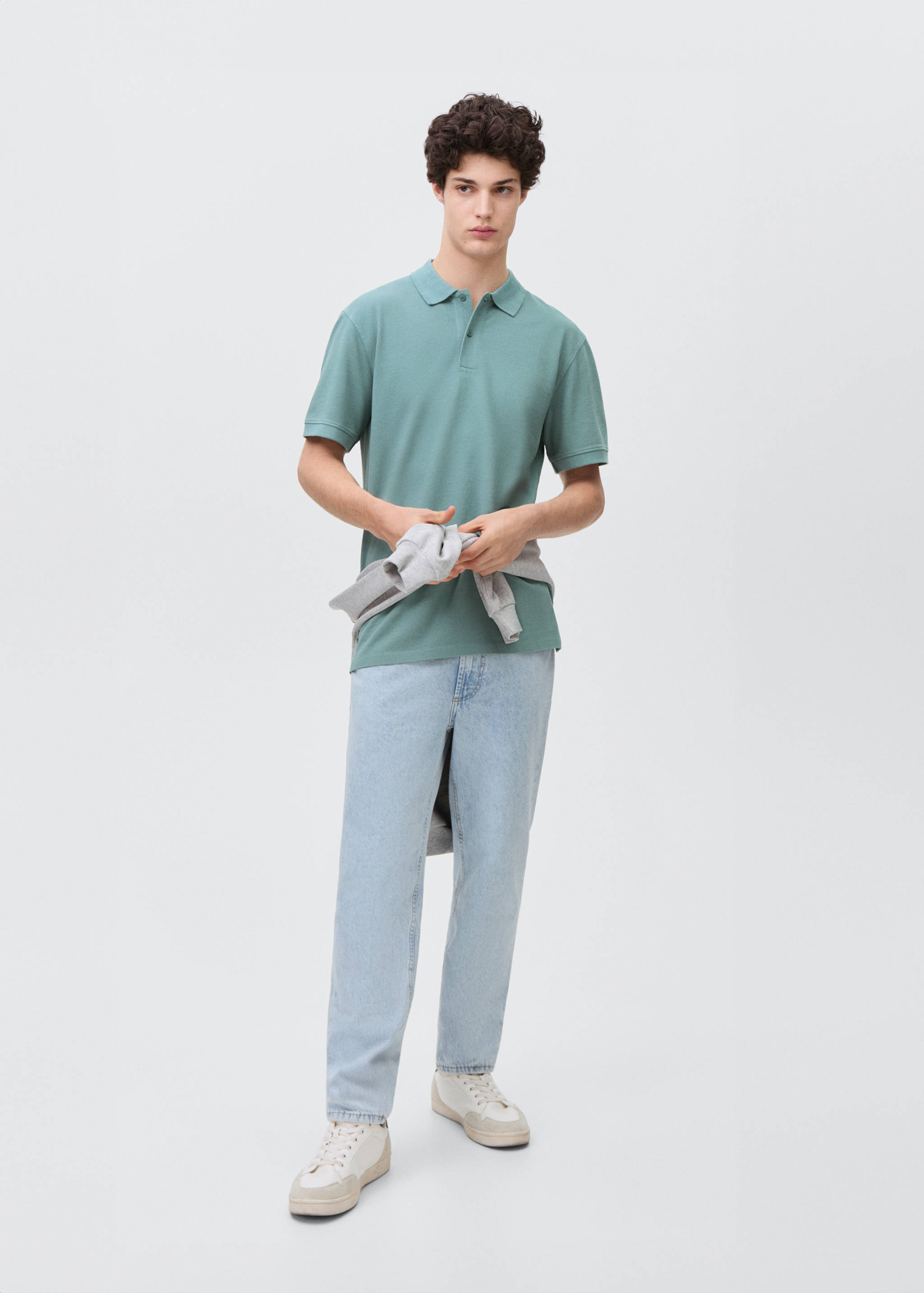 Cotton piqué polo shirt - General plane