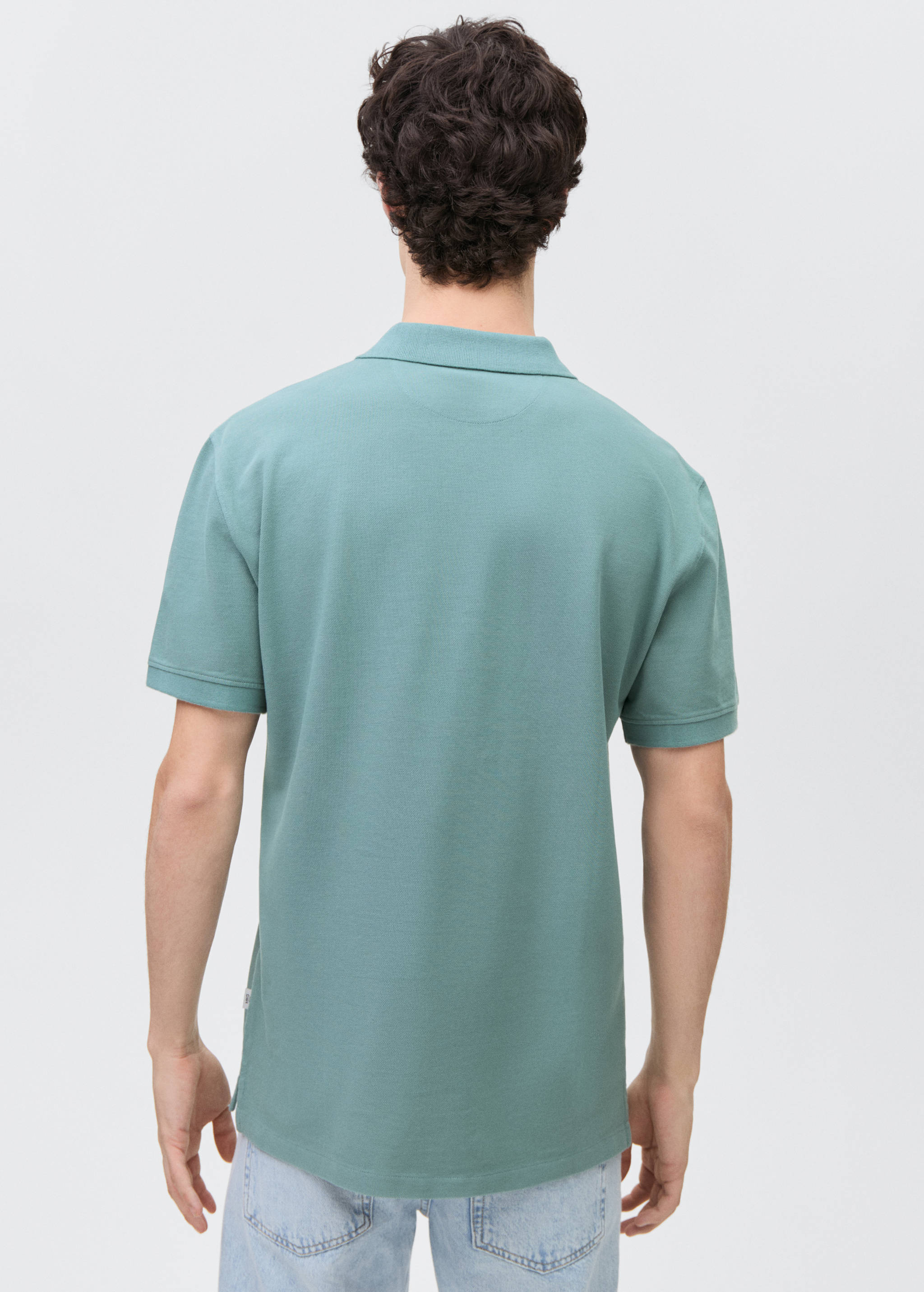 Cotton piqué polo shirt - Reverse of the article