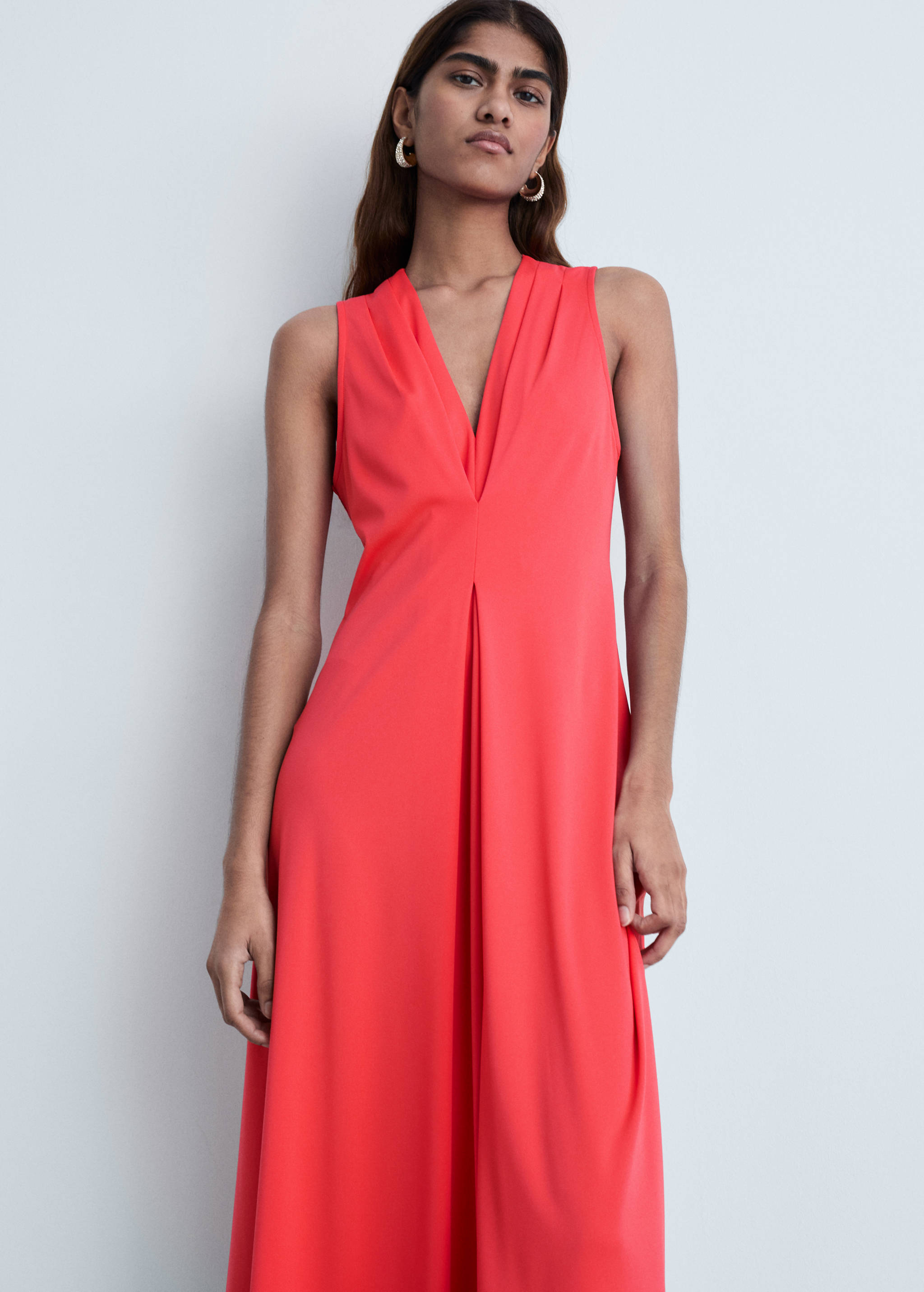 V-neck knitted dress - Medium plane