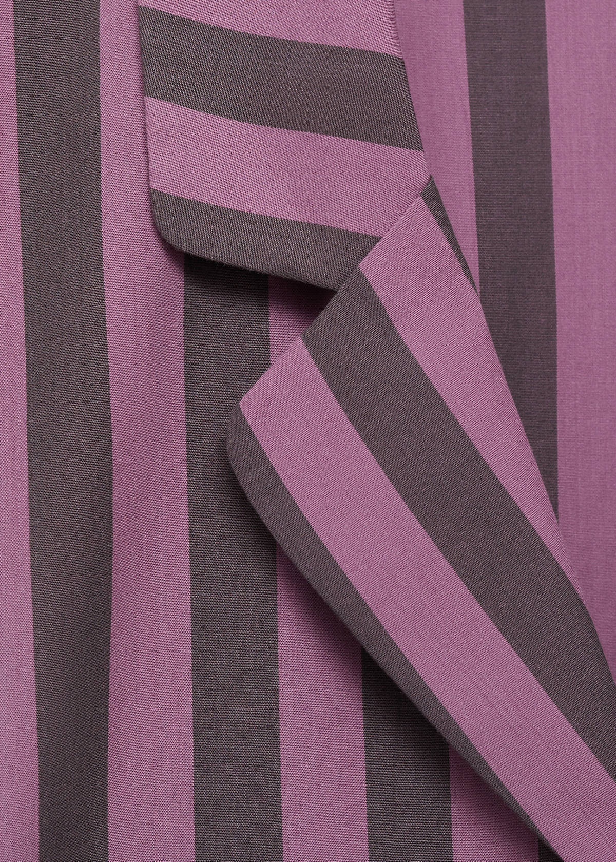 Two-tone woven striped short shirt — Plum