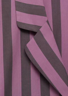 Two-tone woven striped short shirt — Plum 15