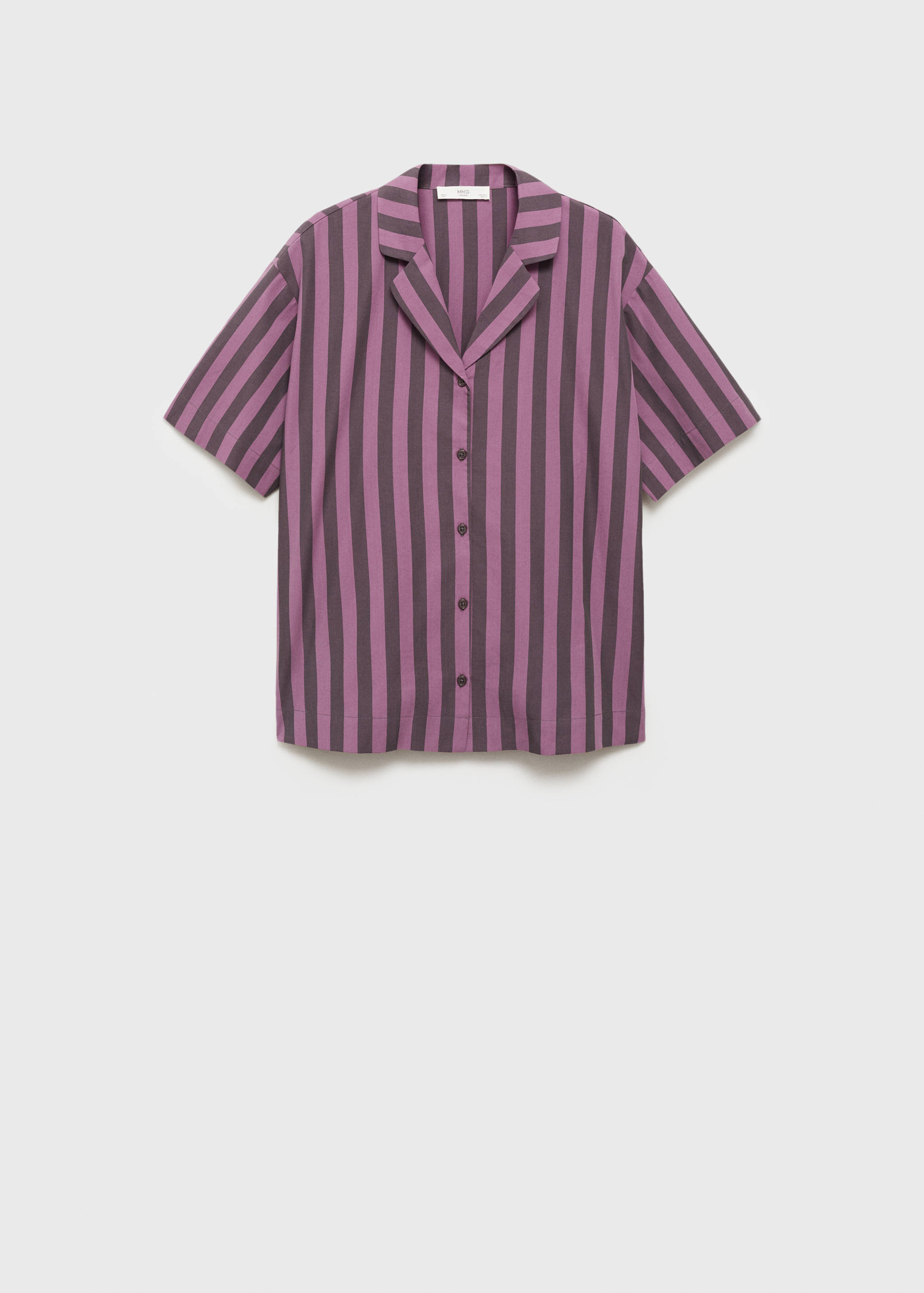 Chemise courte rayures tissu bicolore - Article sans modèle