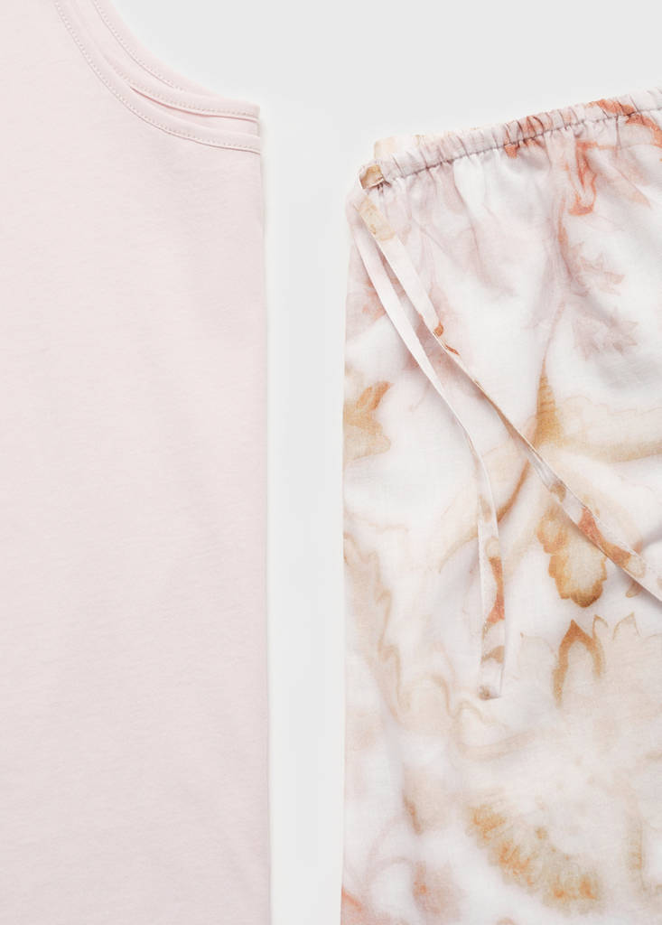Pyjama shorts with floral detail — Light/Pastel Grey