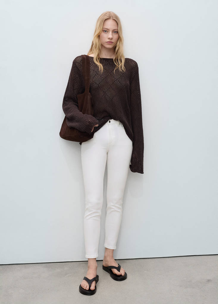 Mid-rise skinny jeans — White