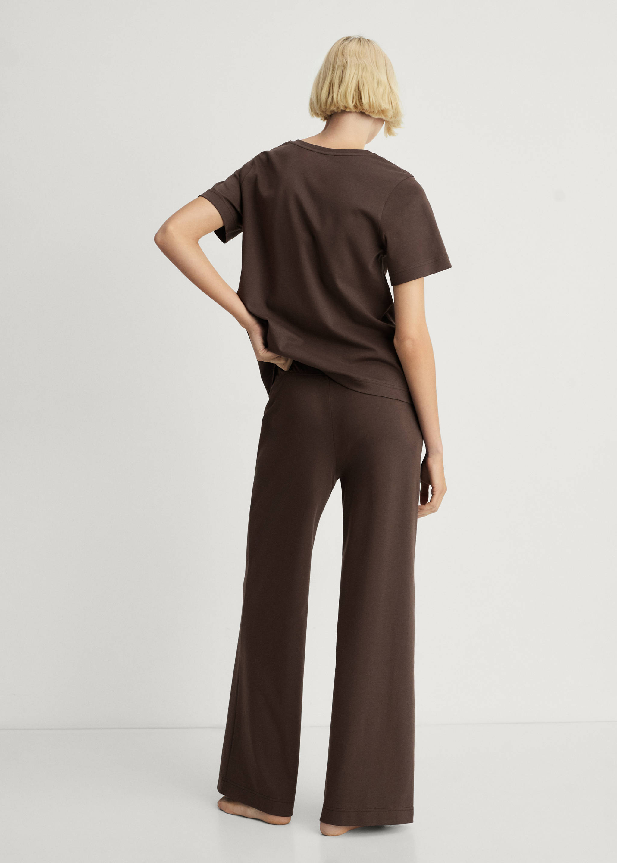 Plain cotton pyjama trousers - Reverse of the article