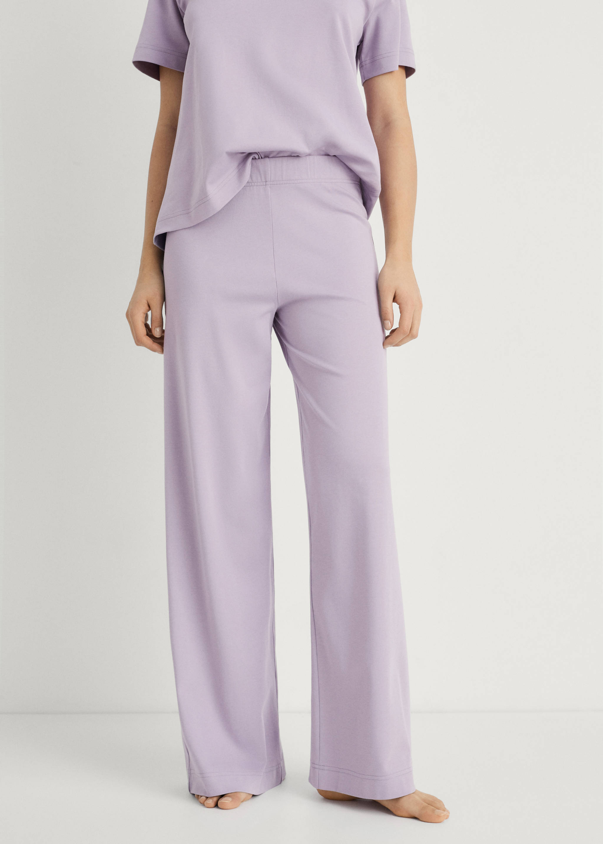 Plain cotton pyjama trousers - Medium plane
