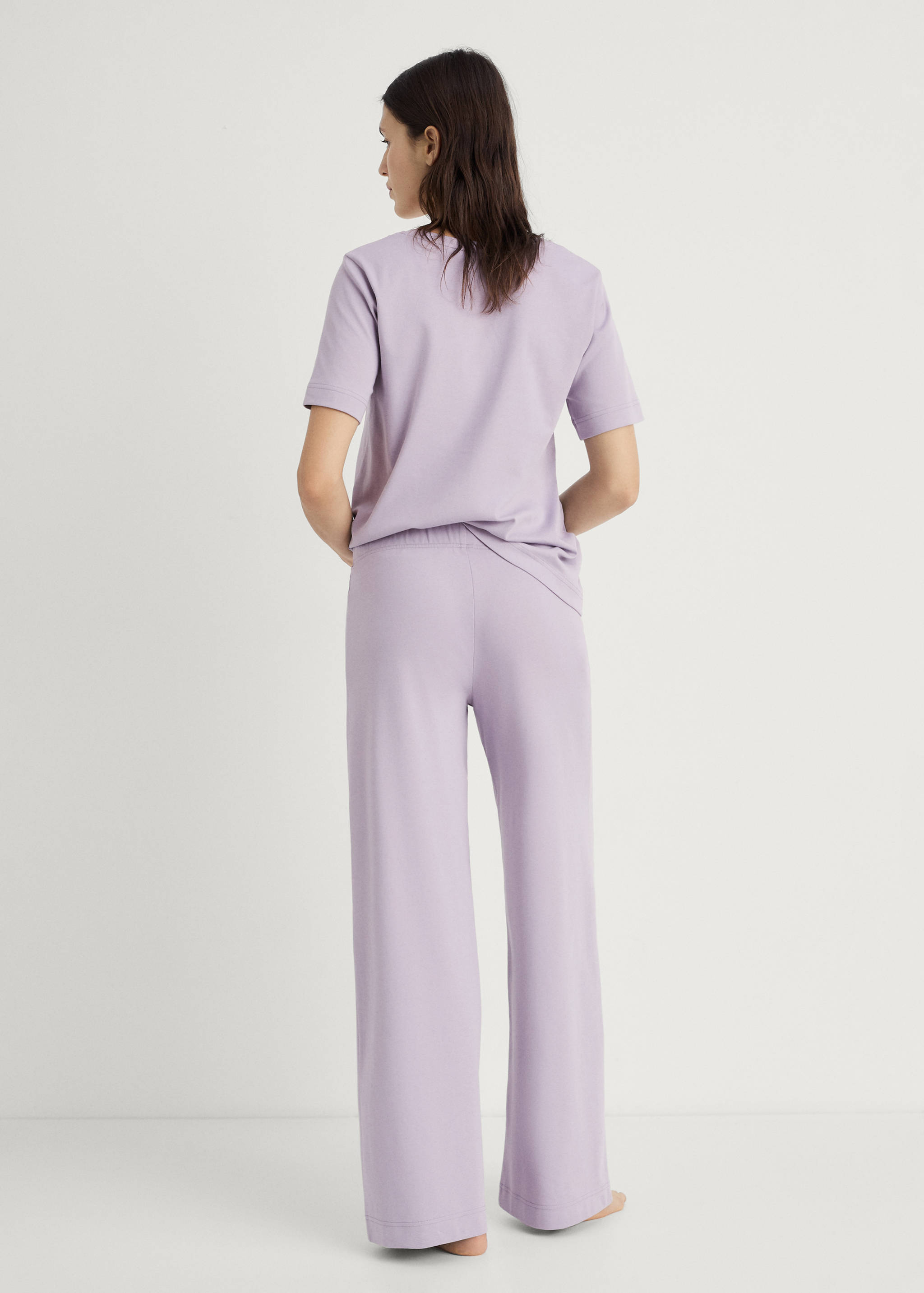 Plain cotton pyjama trousers - Reverse of the article