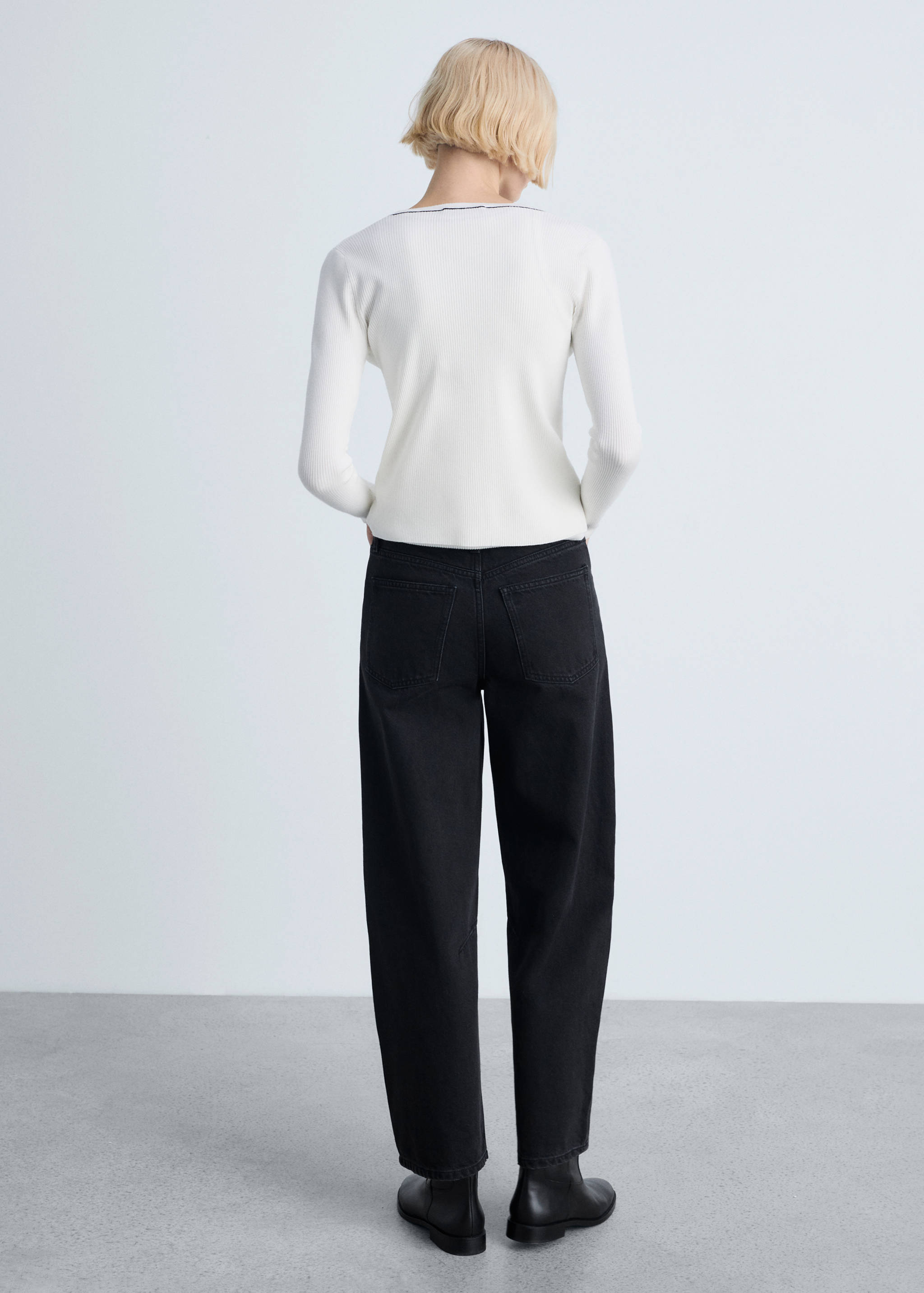 V-neck knitted cardigan - Reverse of the article