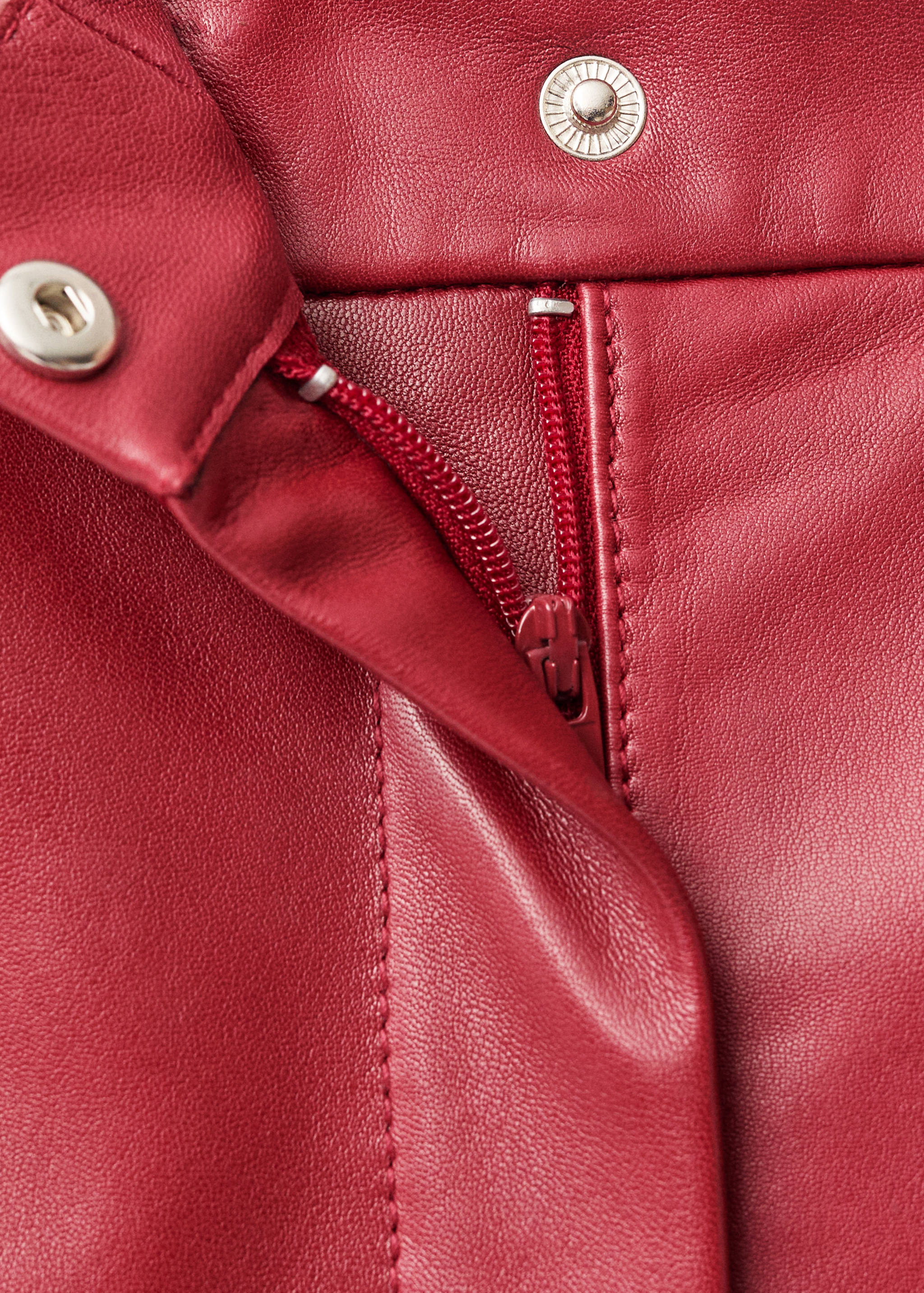 Straight-fit leather trousers - Details of the article 0