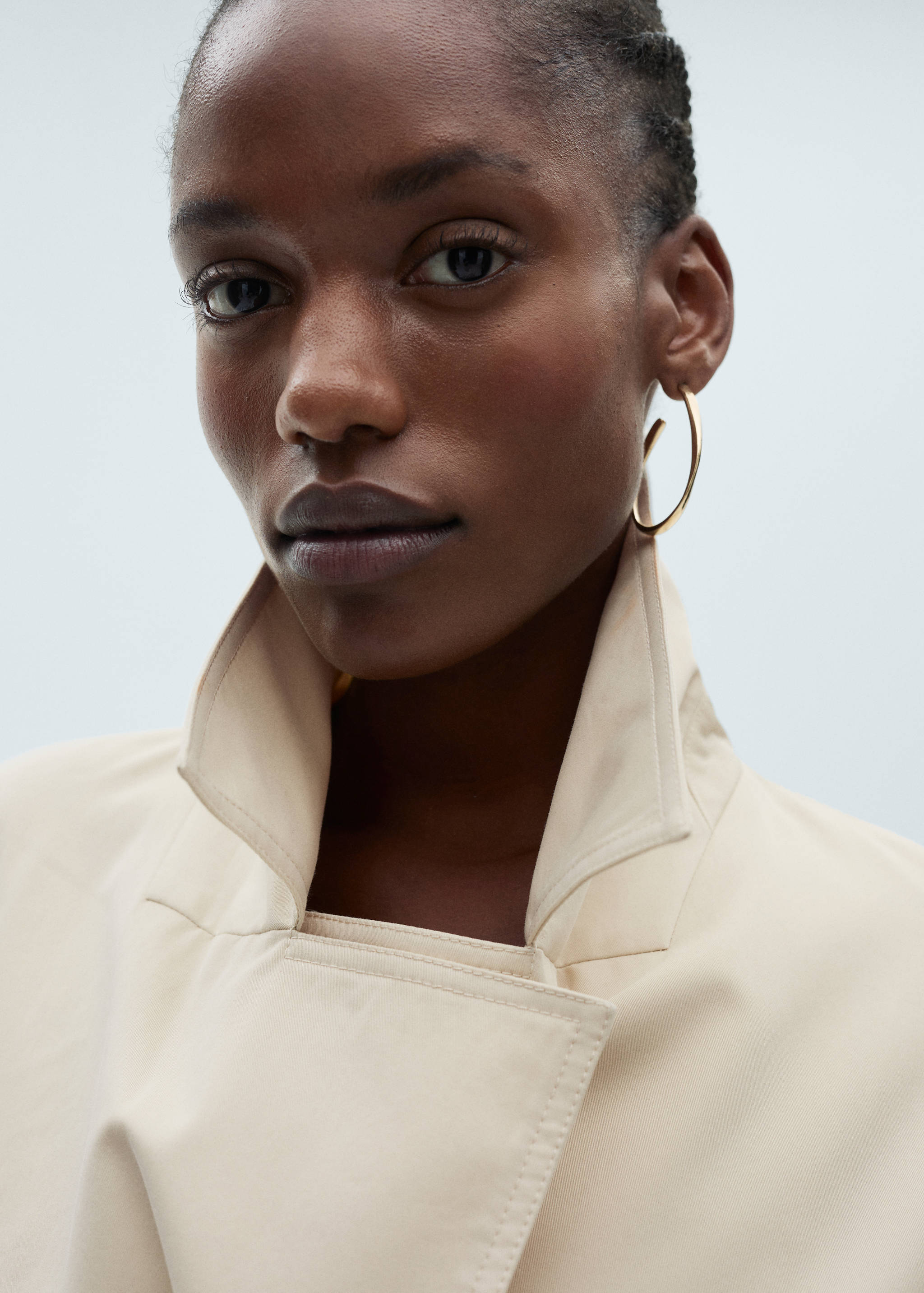 Long oversized double-breasted trench coat - Details of the article 4