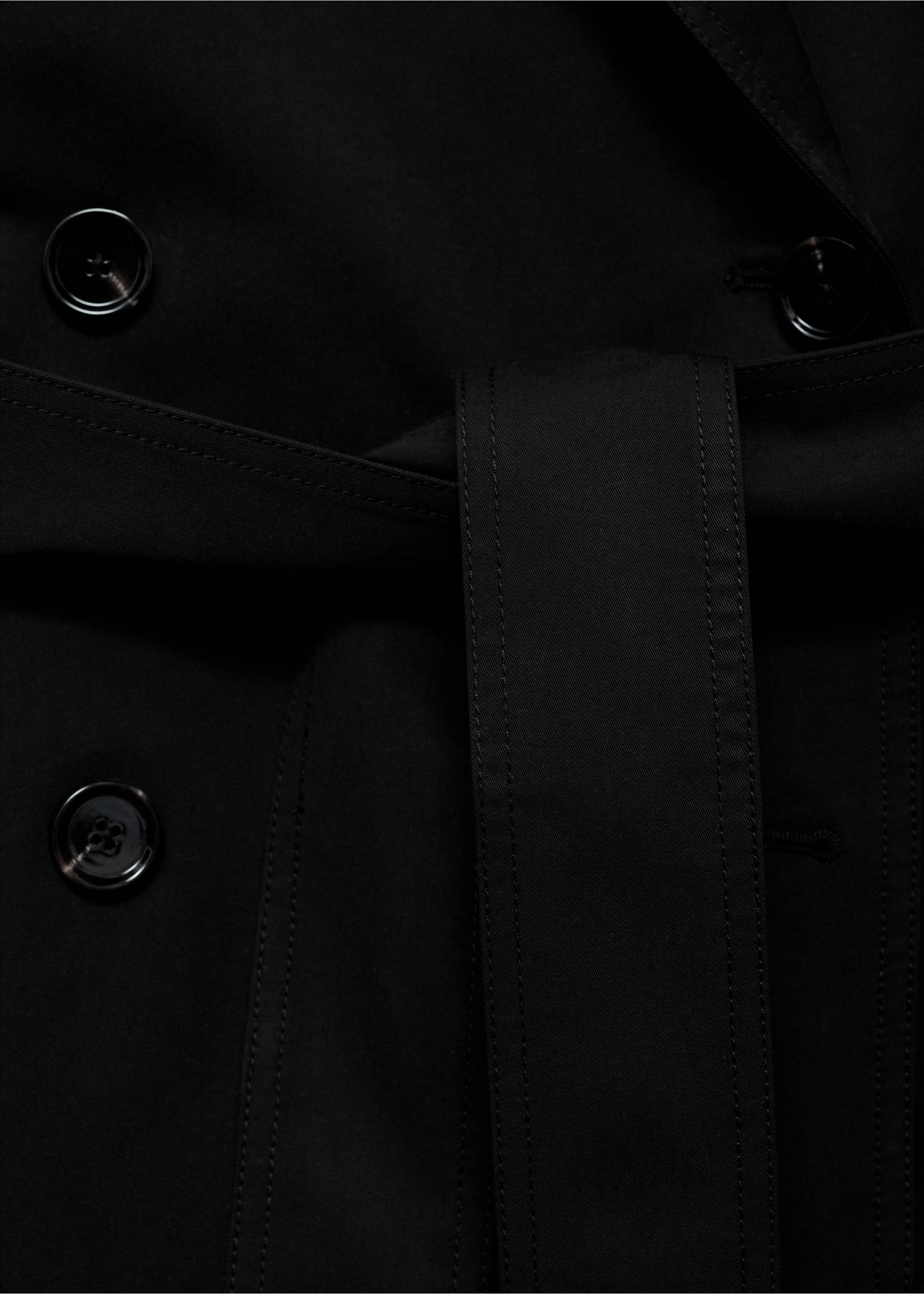 Trench long oversize double boutonnage - Détail de l'article 8, Noir. Ref: 87054076-00.