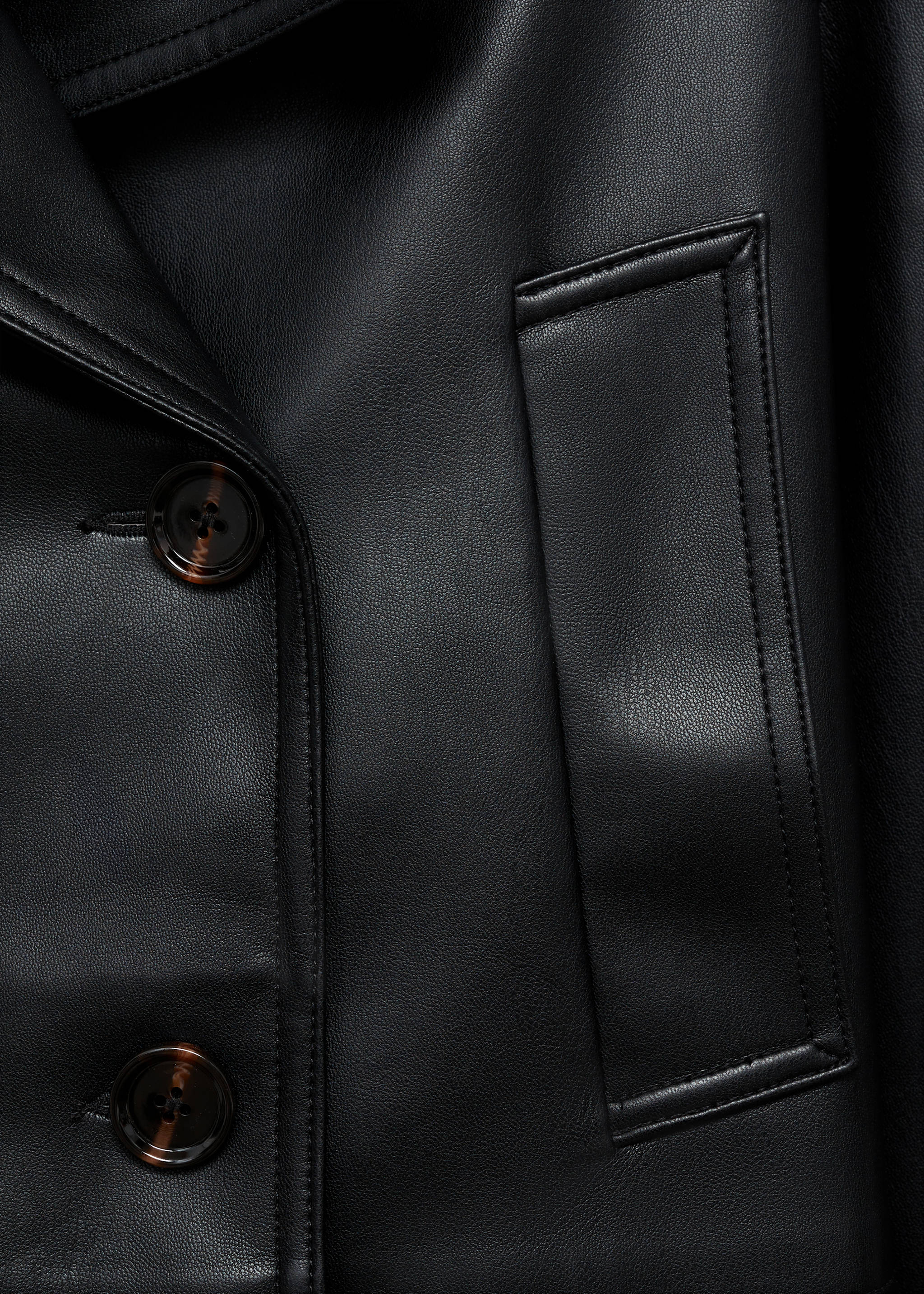 Faux-leather cropped jacket - Details of the article 0