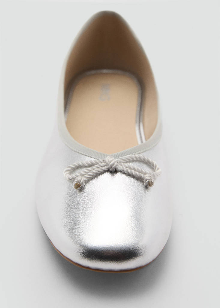 Metallic ballet flats with bow — Silver