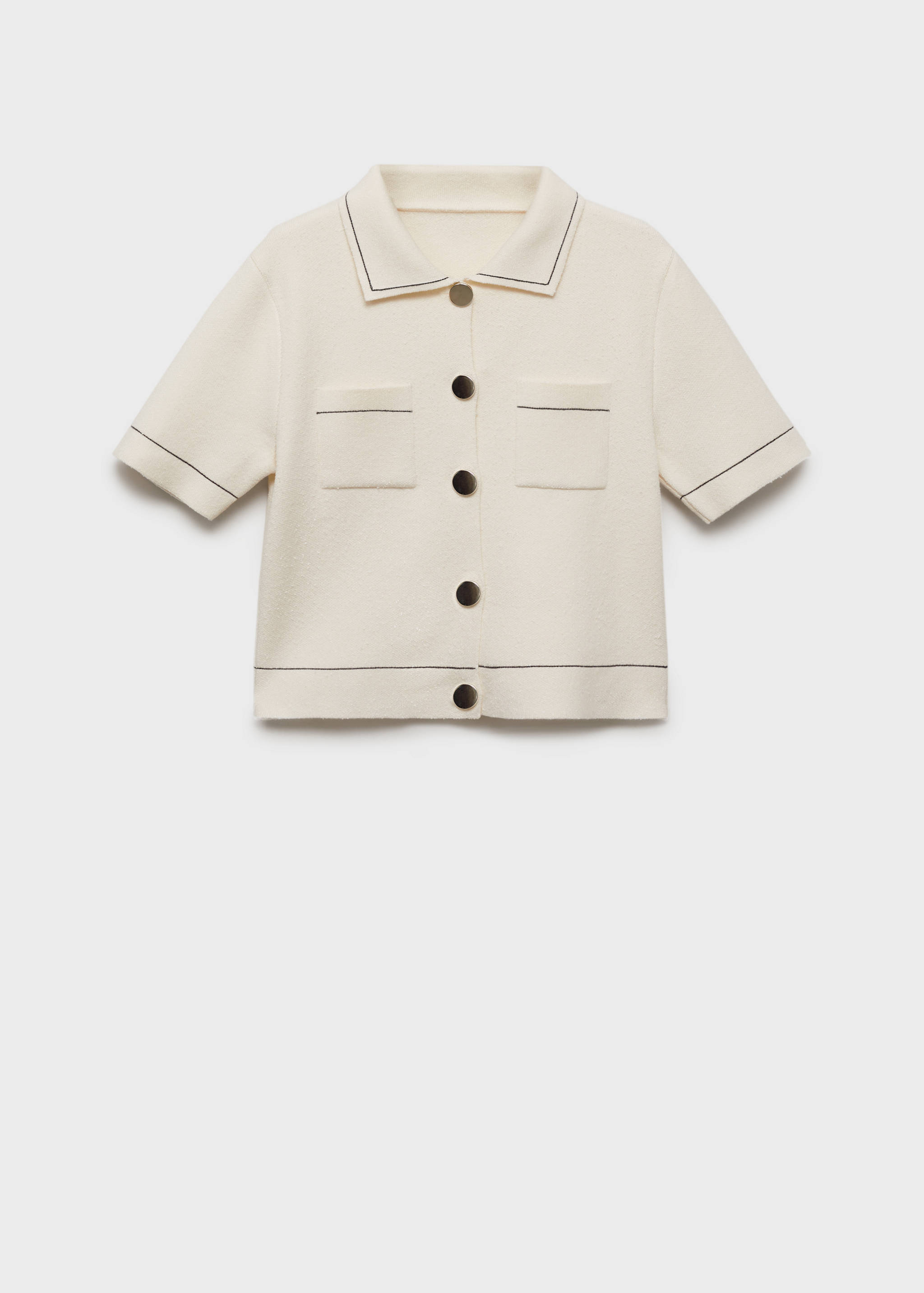 Cropped cardigan with contrasting trim - Article without model