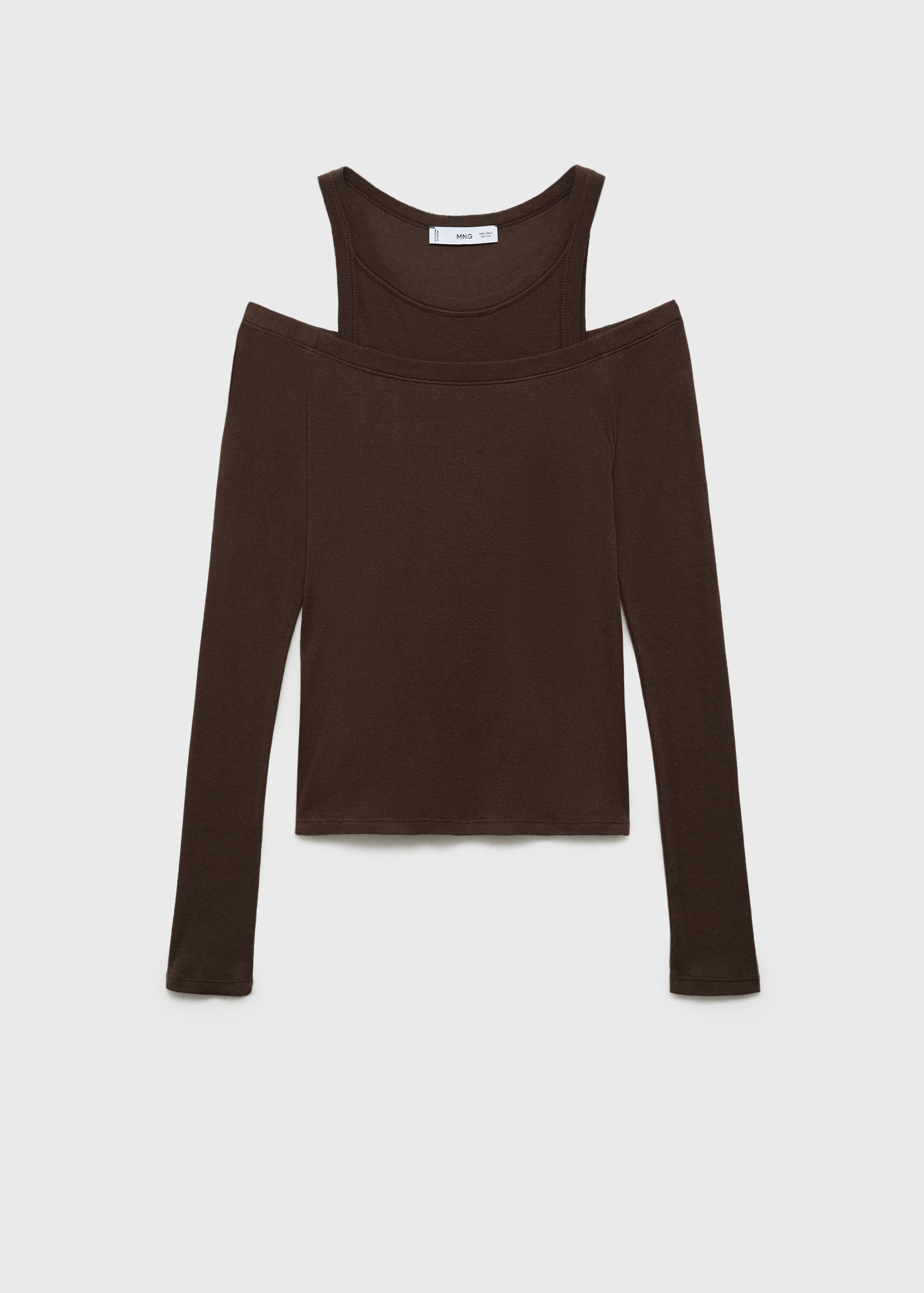 Contrasting cotton-blend T-shirt - Article without model