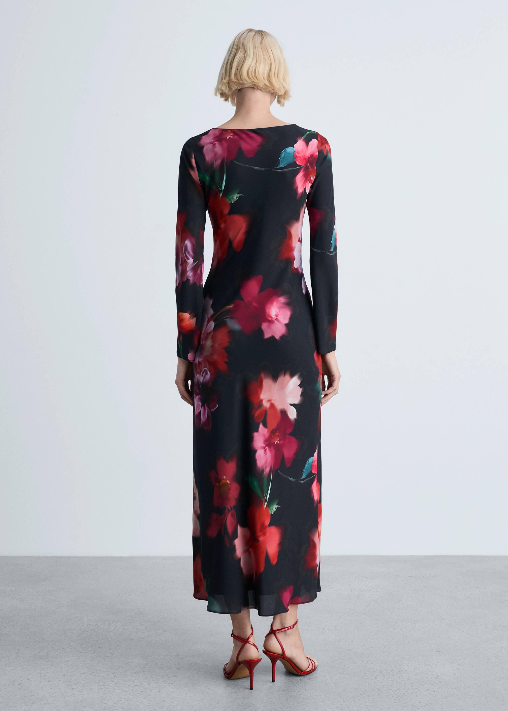 Robe midi en imprimé fleuri - Verso de l’article
