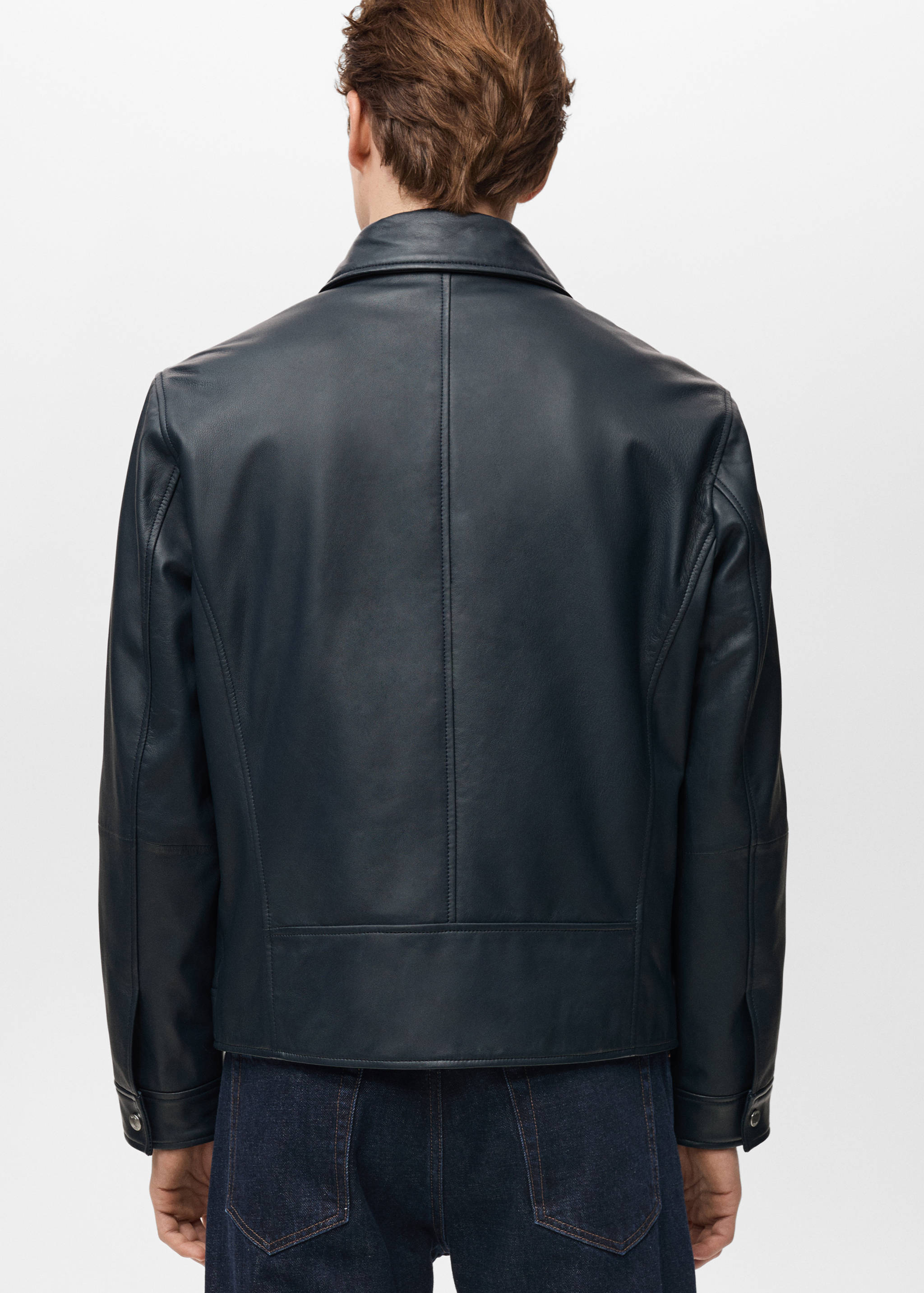Nappa leather jacket with pockets - Reverse of the article
