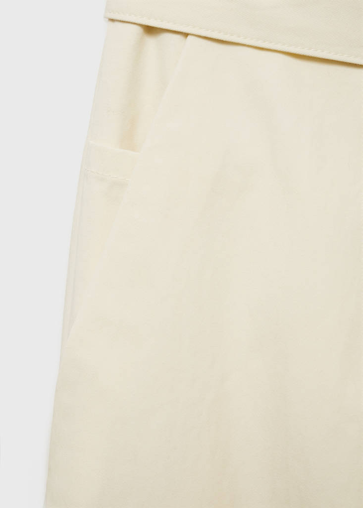 Relaxed-fit trousers with belt — Ecru
