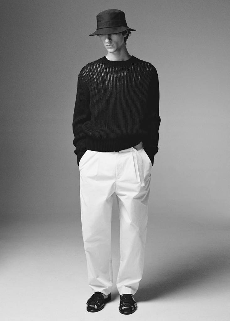 Relaxed-fit trousers with belt — Ecru