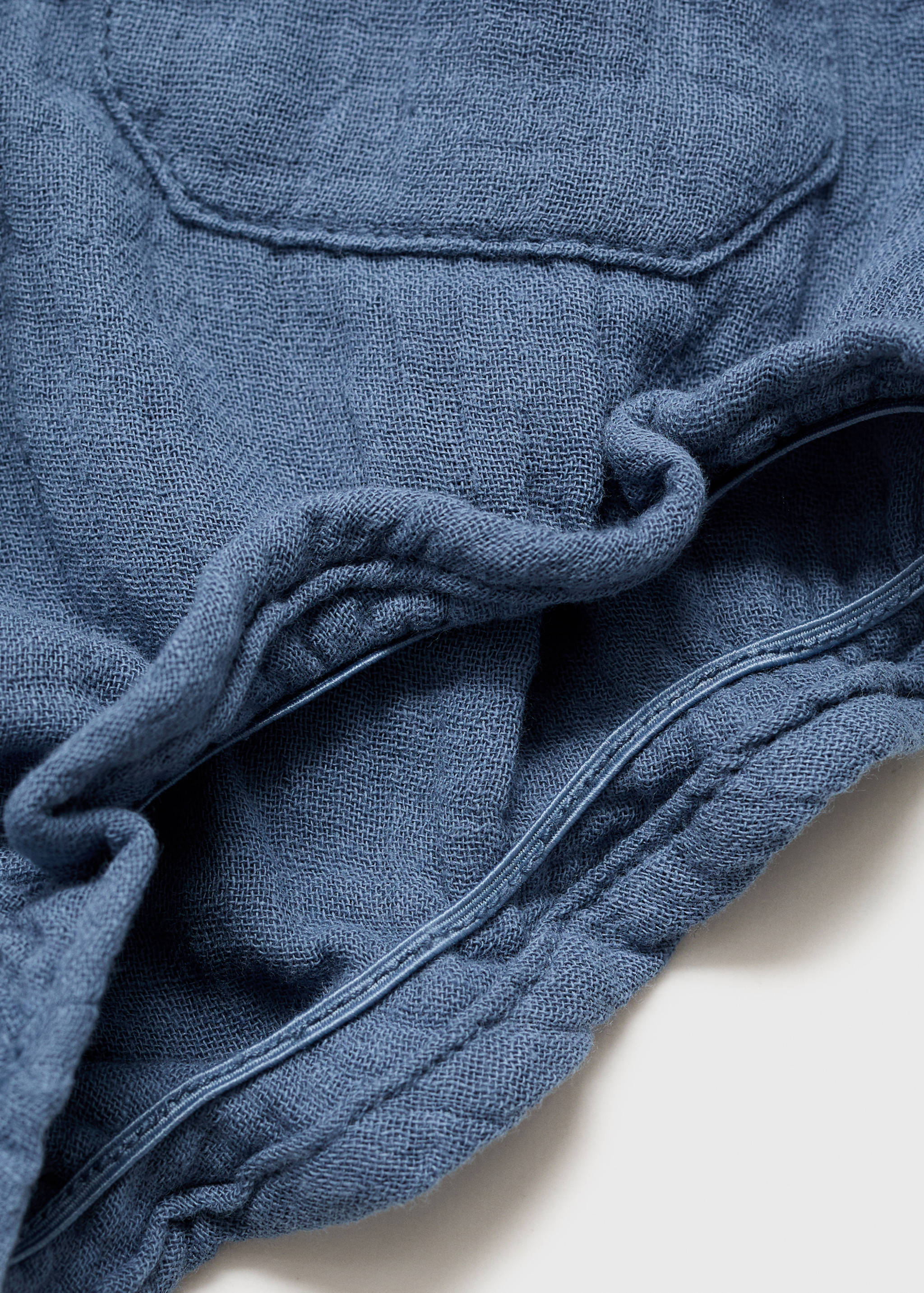 Denim-effect cotton shorts - Details of the article 0