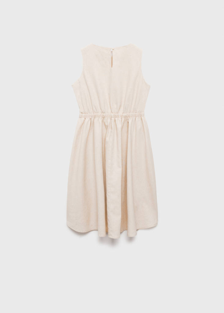 Linen dress with gathered detail — Light/Pastel Grey