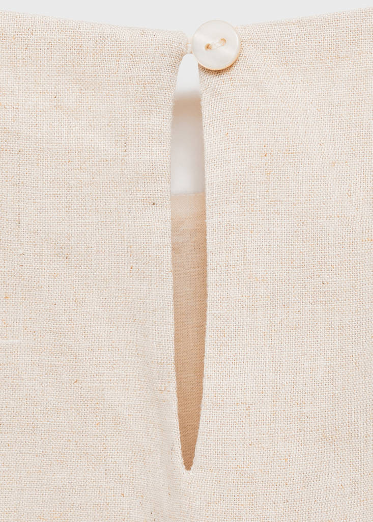 Linen dress with gathered detail — Light/Pastel Grey