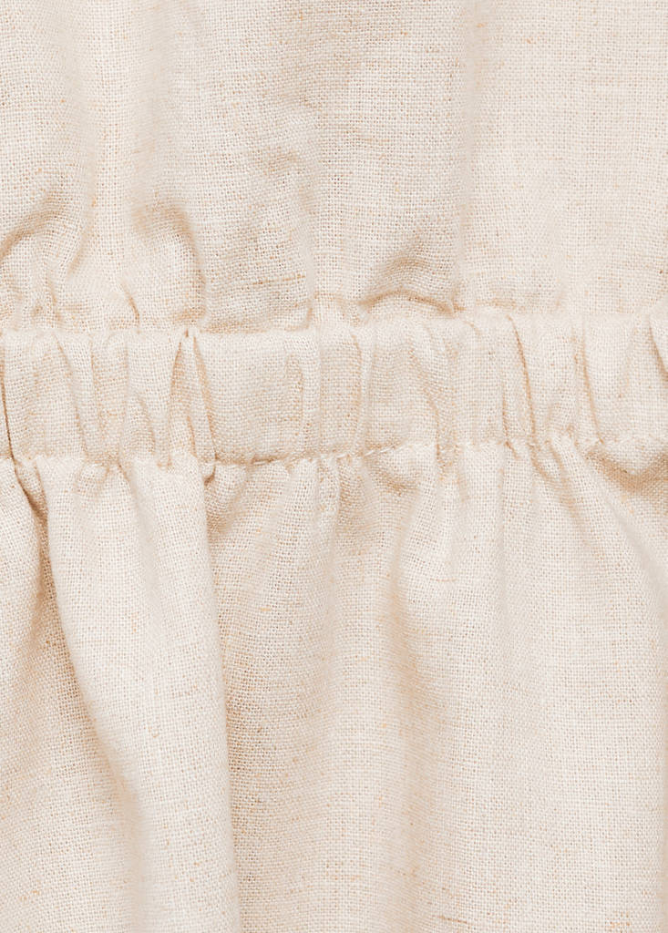 Linen dress with gathered detail — Light/Pastel Grey