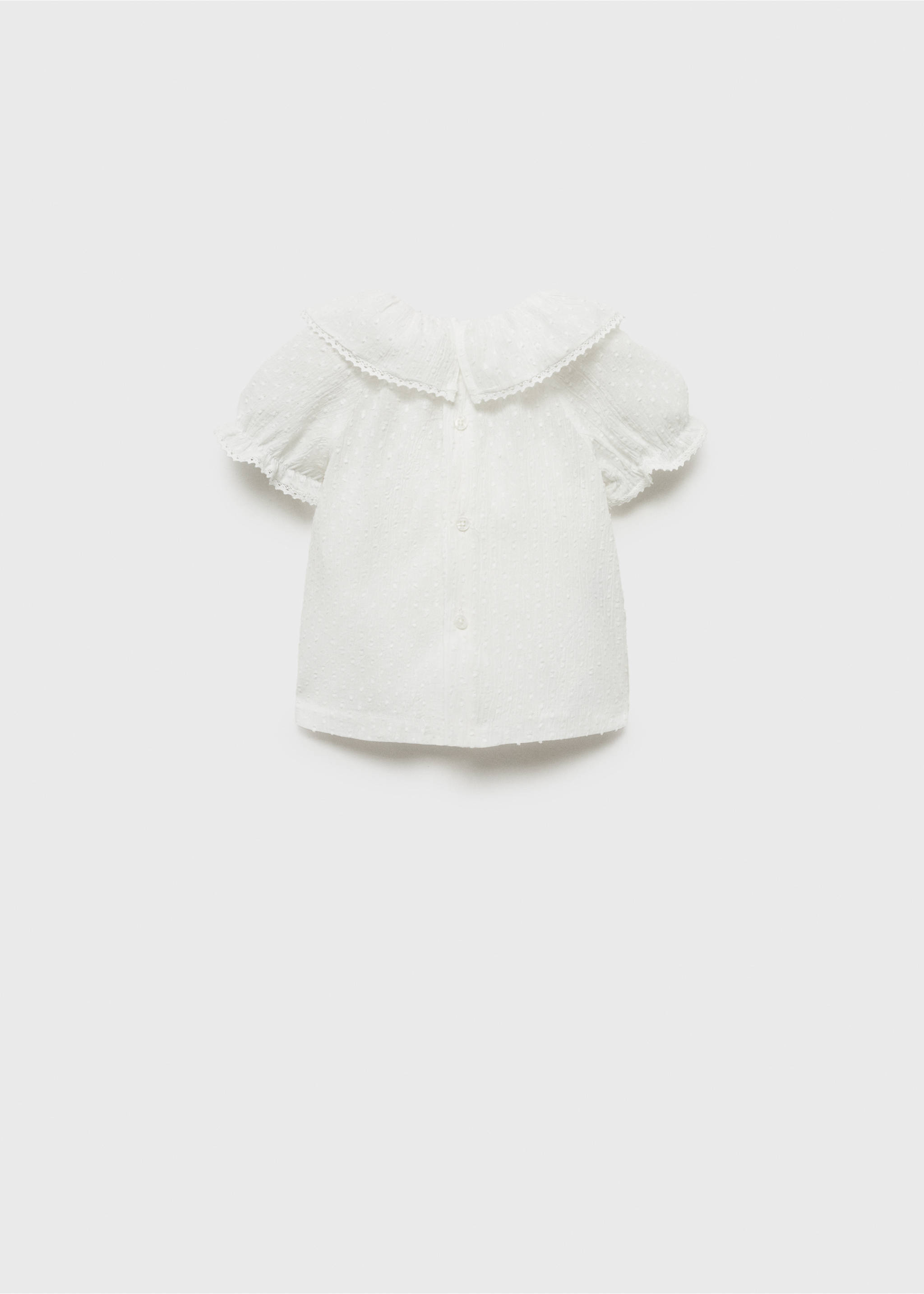 Ruffle neck blouse - Reverse of the article, Off White. Ref: 87054408-00.