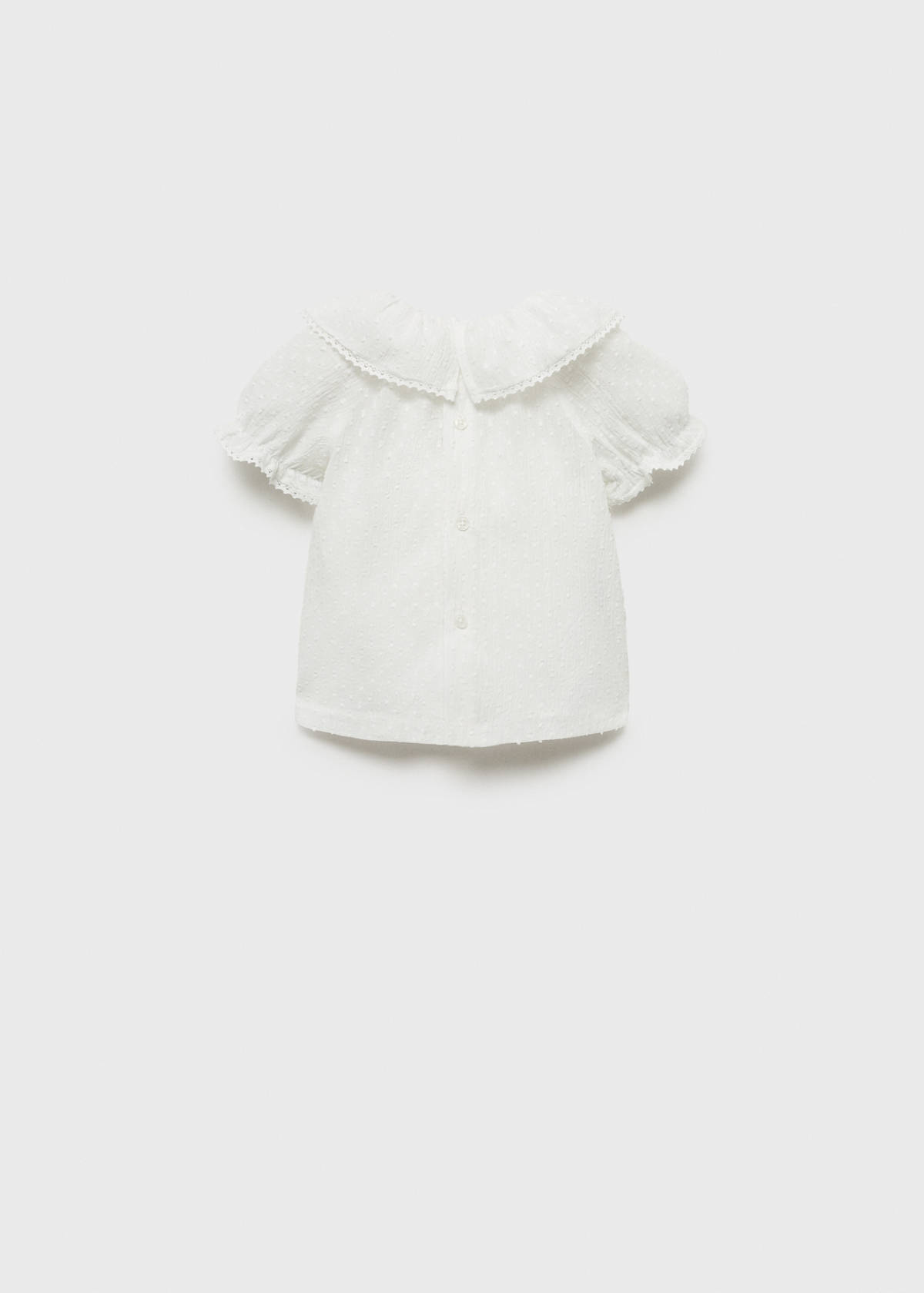 Ruffle neck blouse — Off White
