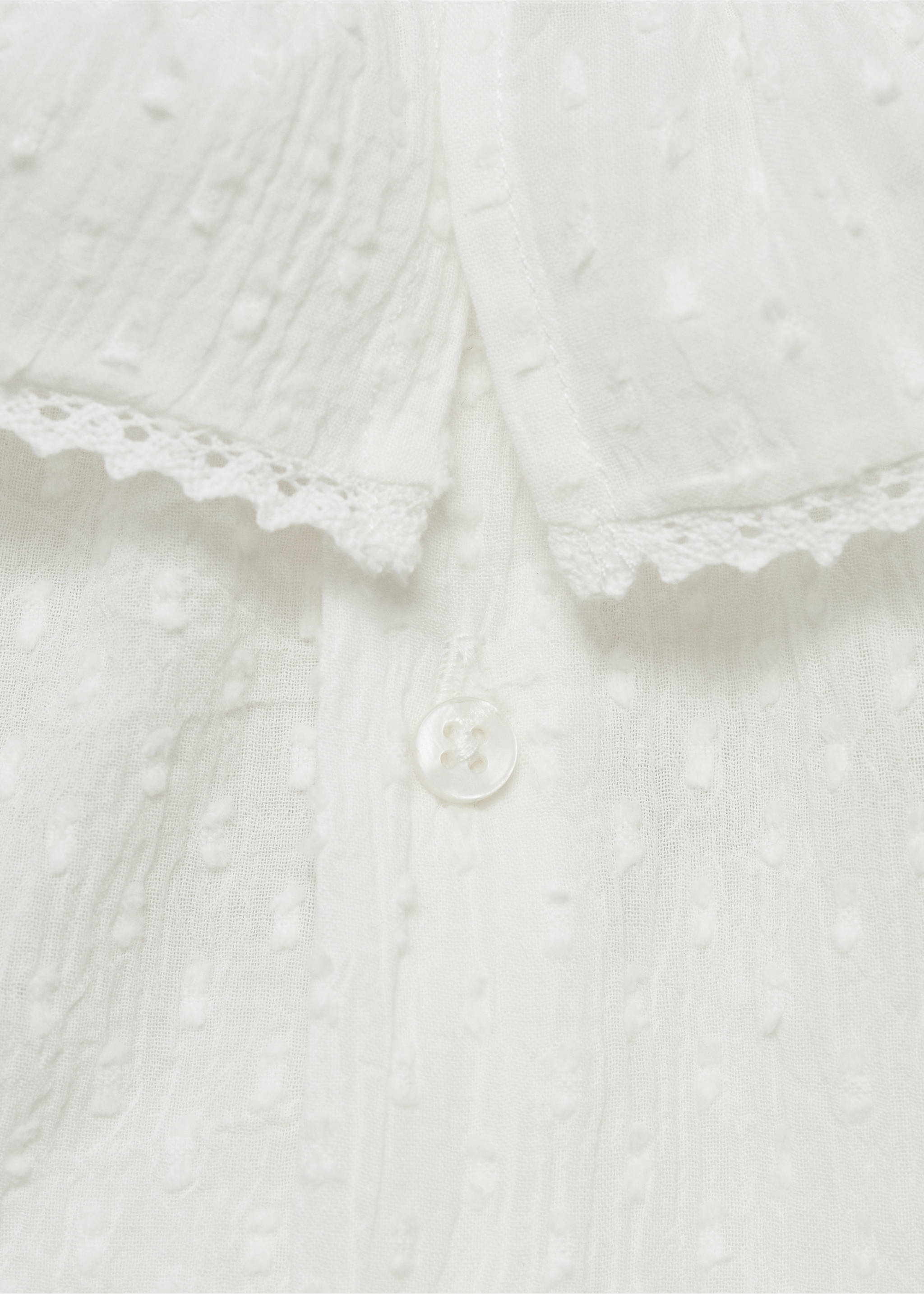 Ruffle neck blouse - Details of the article 8, Off White. Ref: 87054408-00.