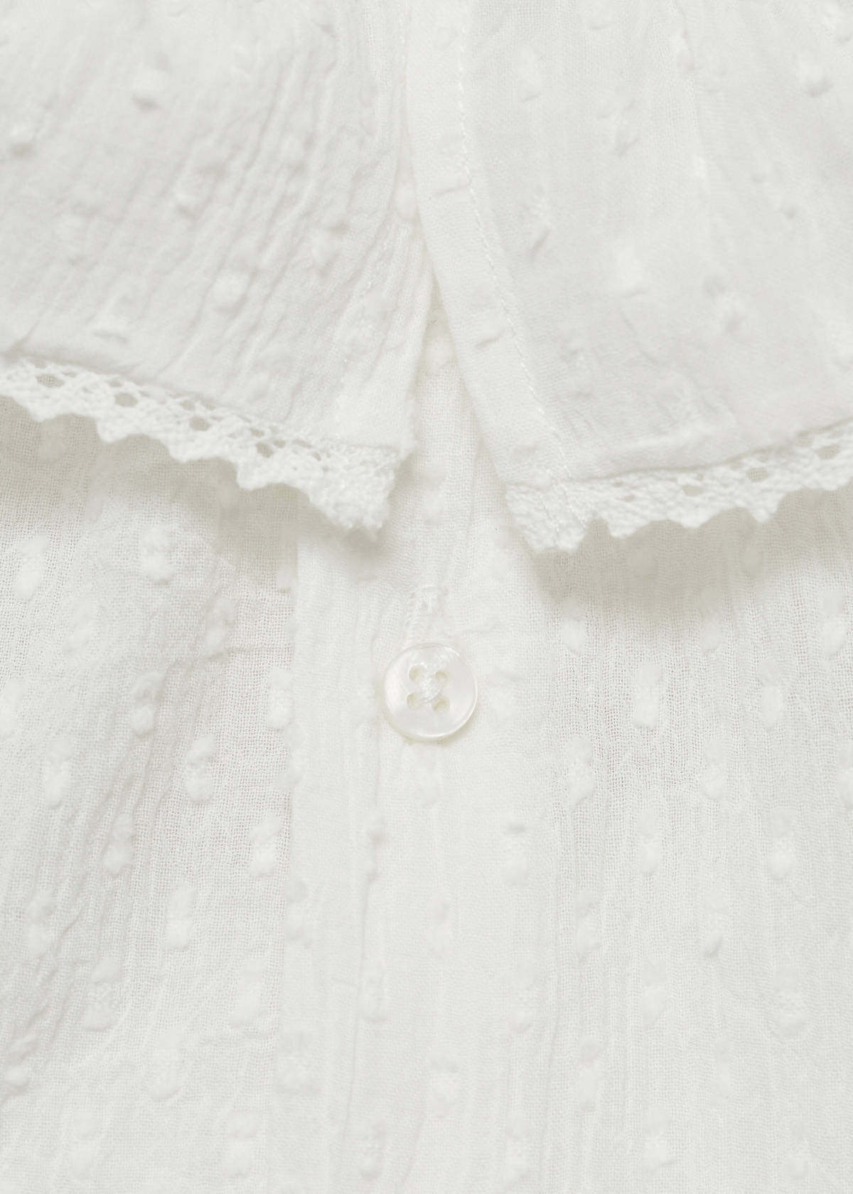 Ruffle neck blouse — Off White