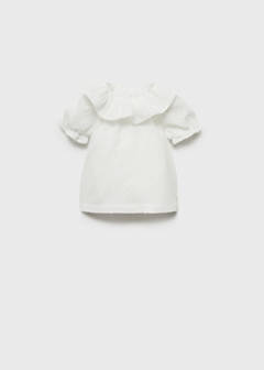 Ruffle neck blouse — Off White 1