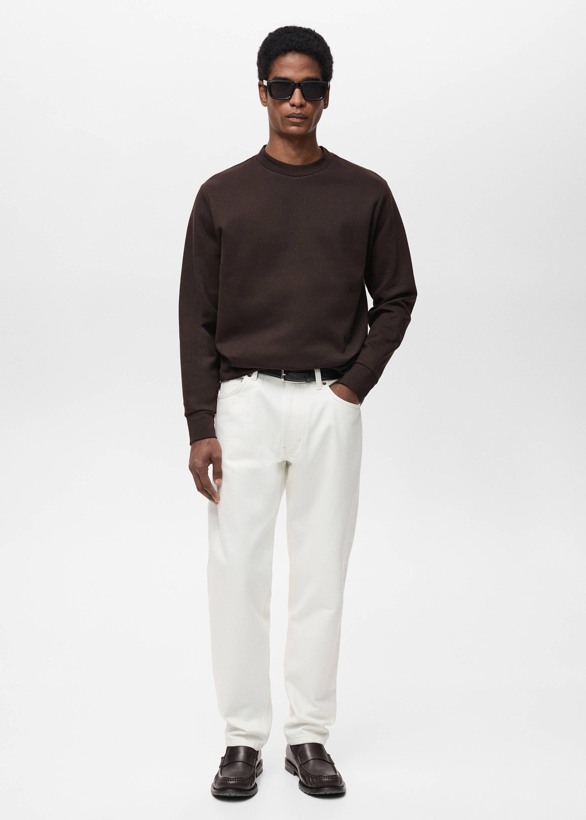 بلوزة قطنية بقصّة منتظمة - رؤية عامة