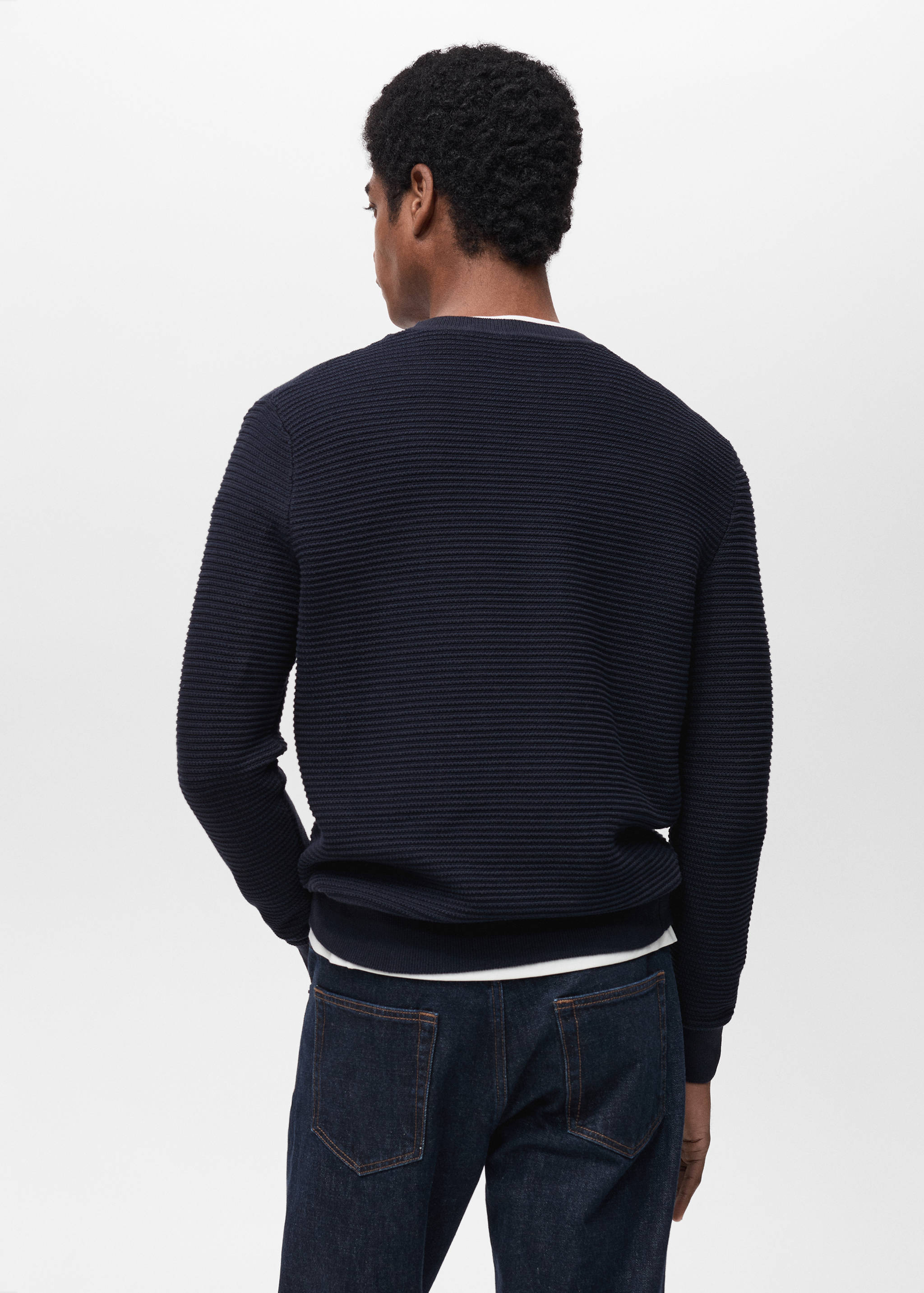 100% cotton braided sweater - Reverse of the article