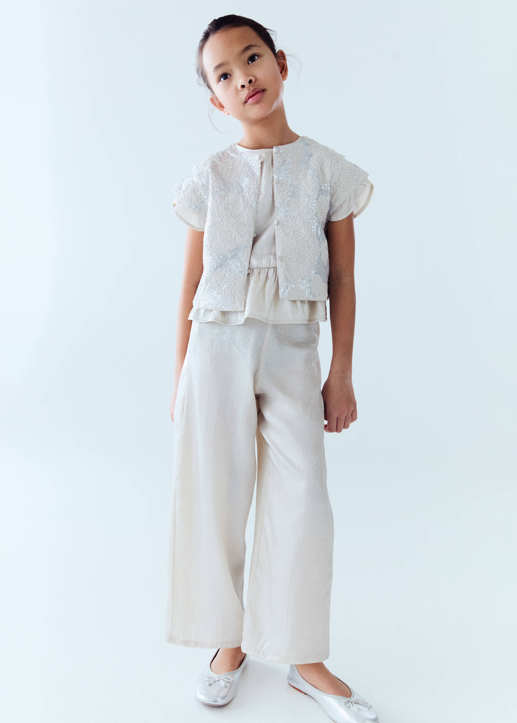 Metalik düz kesim pantolon - Ürün detayı 5