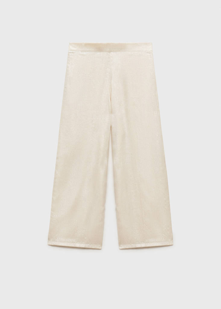 MANGO KIDS - Pantalon droit métallisé beige - 5-6 ans - Fille
