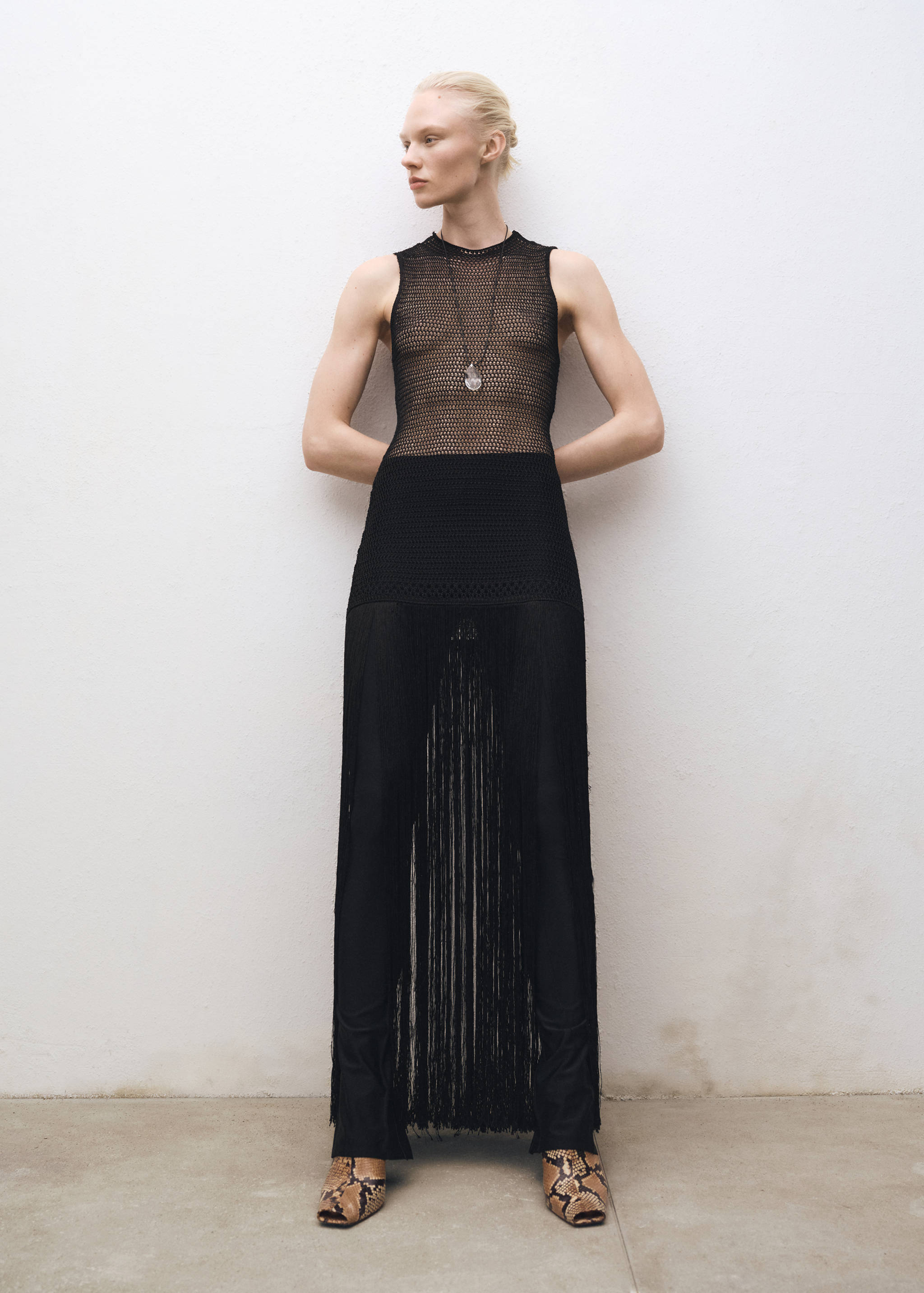 Animal-print open-back leather heeled shoes - Details of the article 9