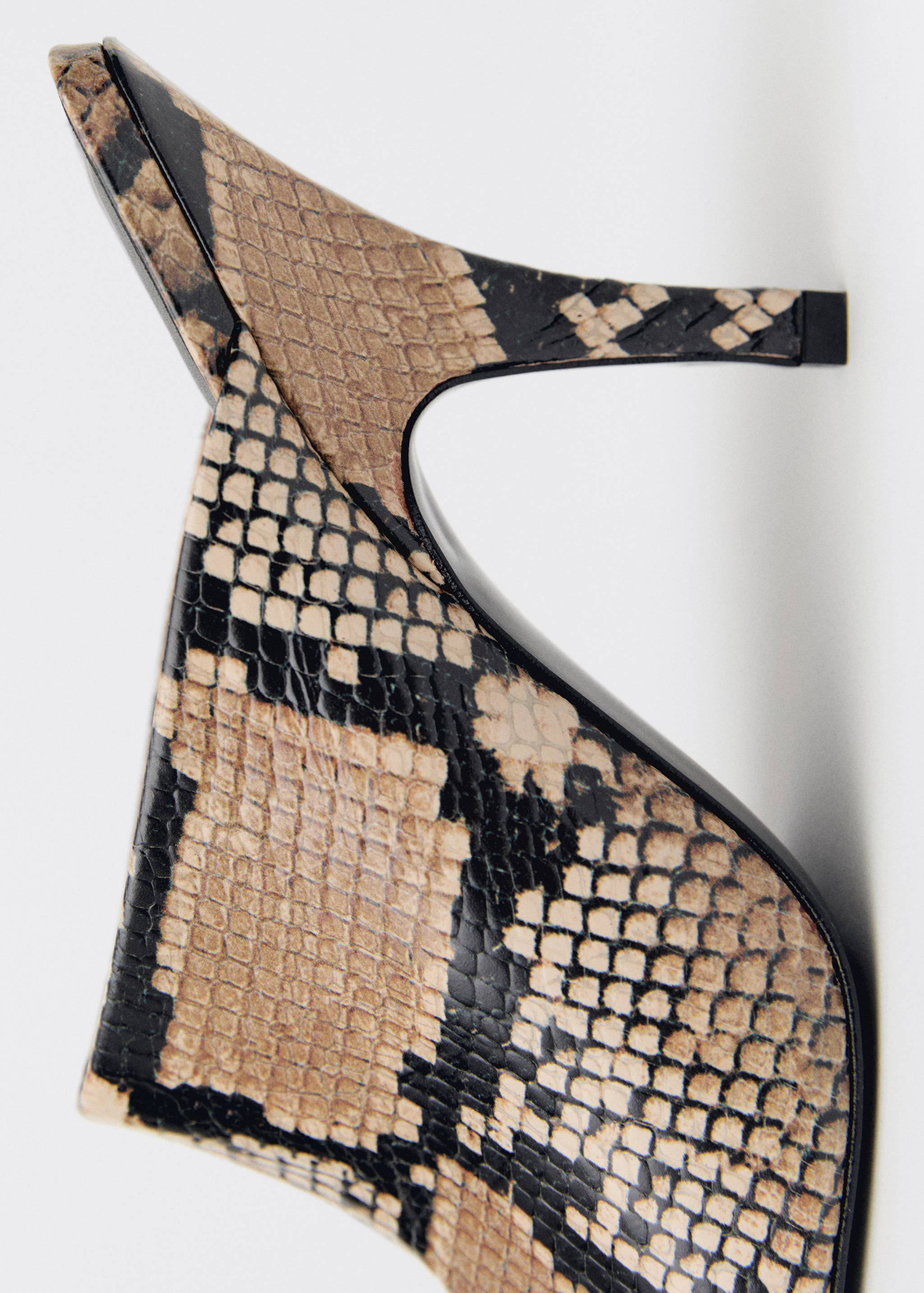 Animal-print open-back leather heeled shoes - Details of the article 1