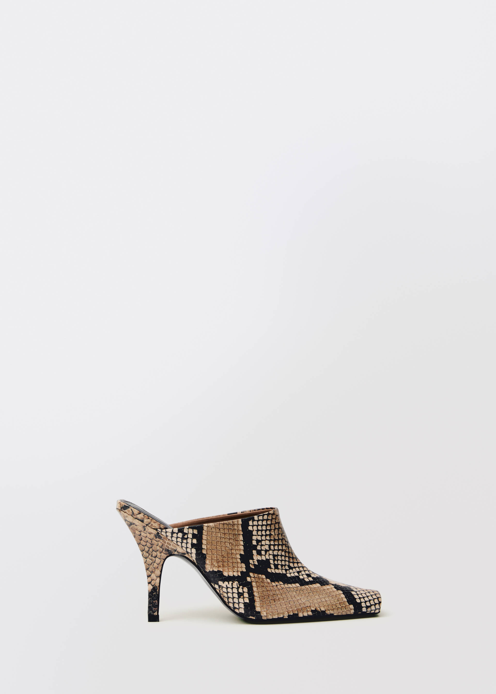 Animal-print open-back leather heeled shoes - Article without model