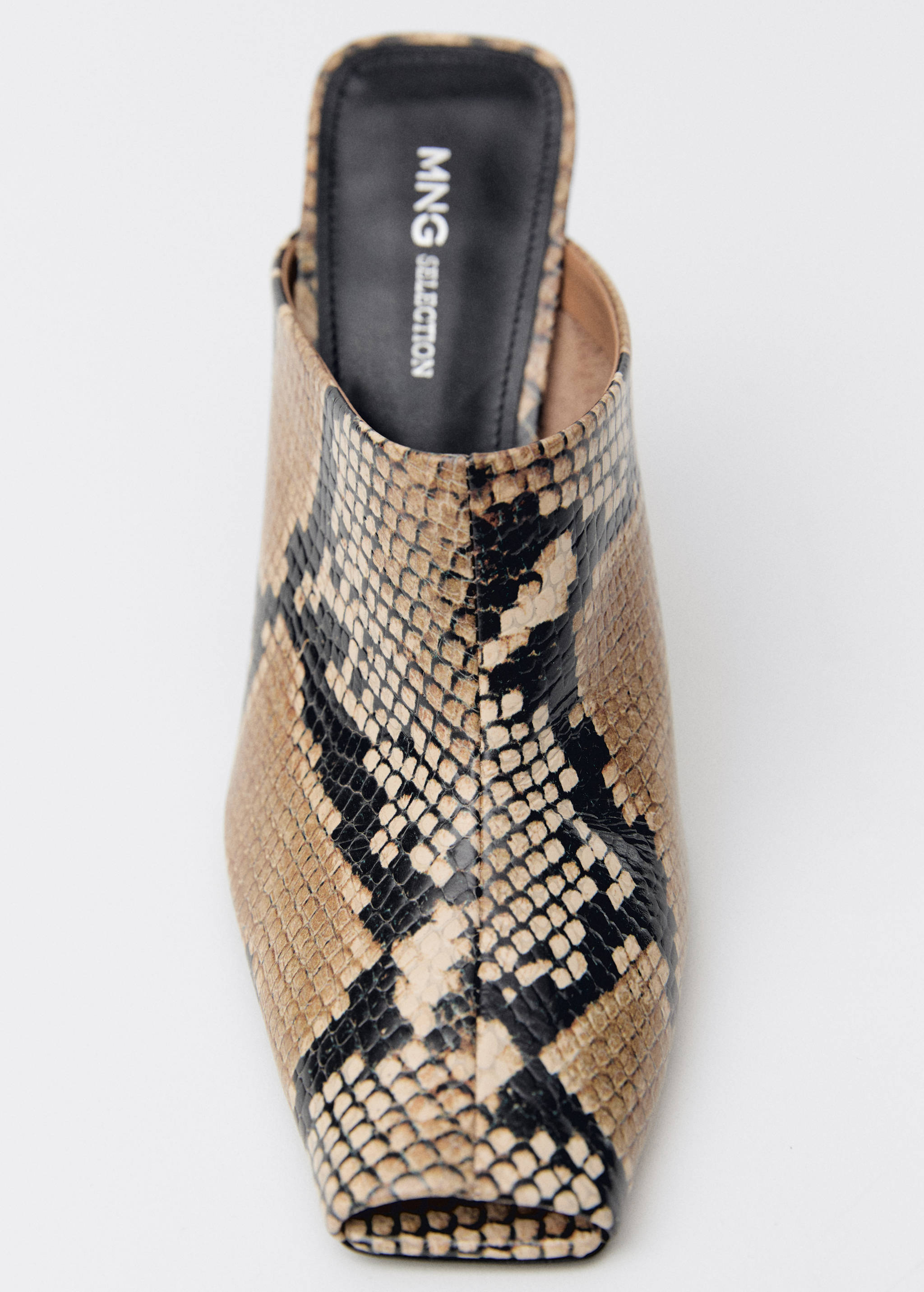 Animal-print open-back leather heeled shoes - Details of the article 2