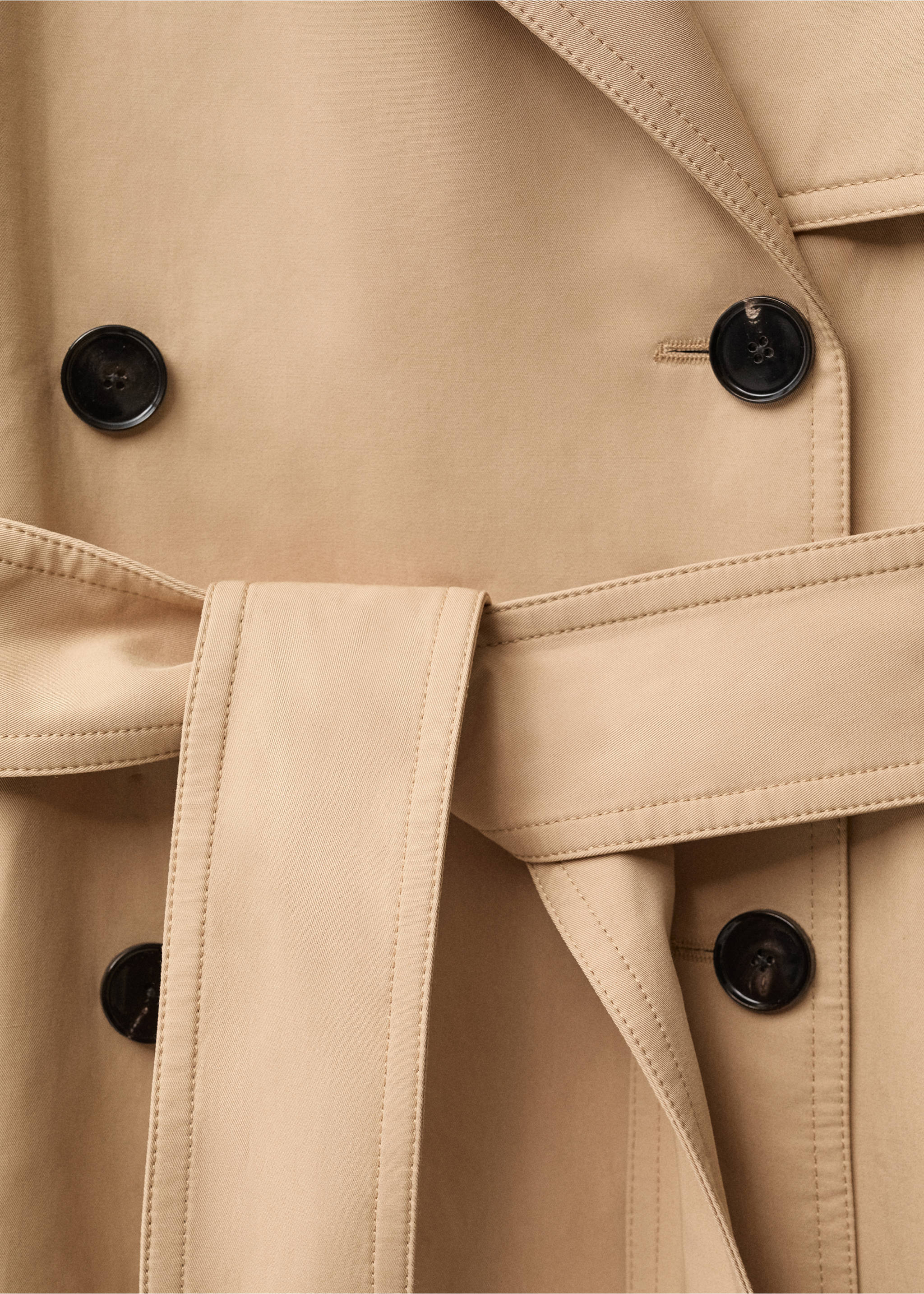Long oversized cotton trench coat - Details of the article 0, Beige. Ref: 87054424-00.