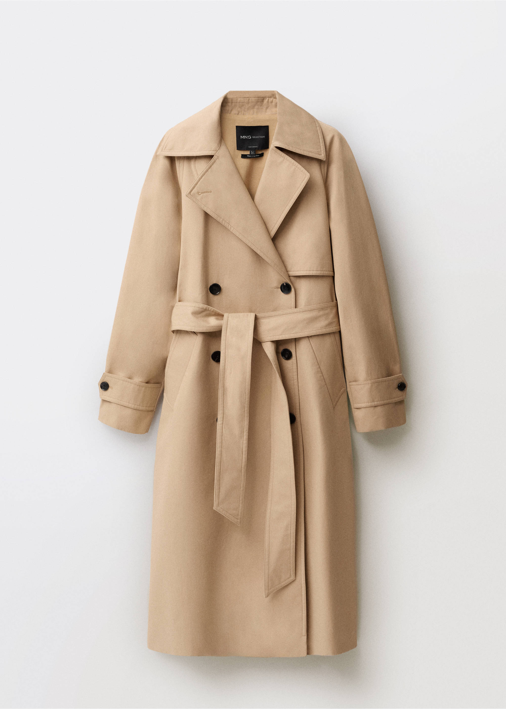Long oversized cotton trench coat - Article without model, Beige. Ref: 87054424-00.