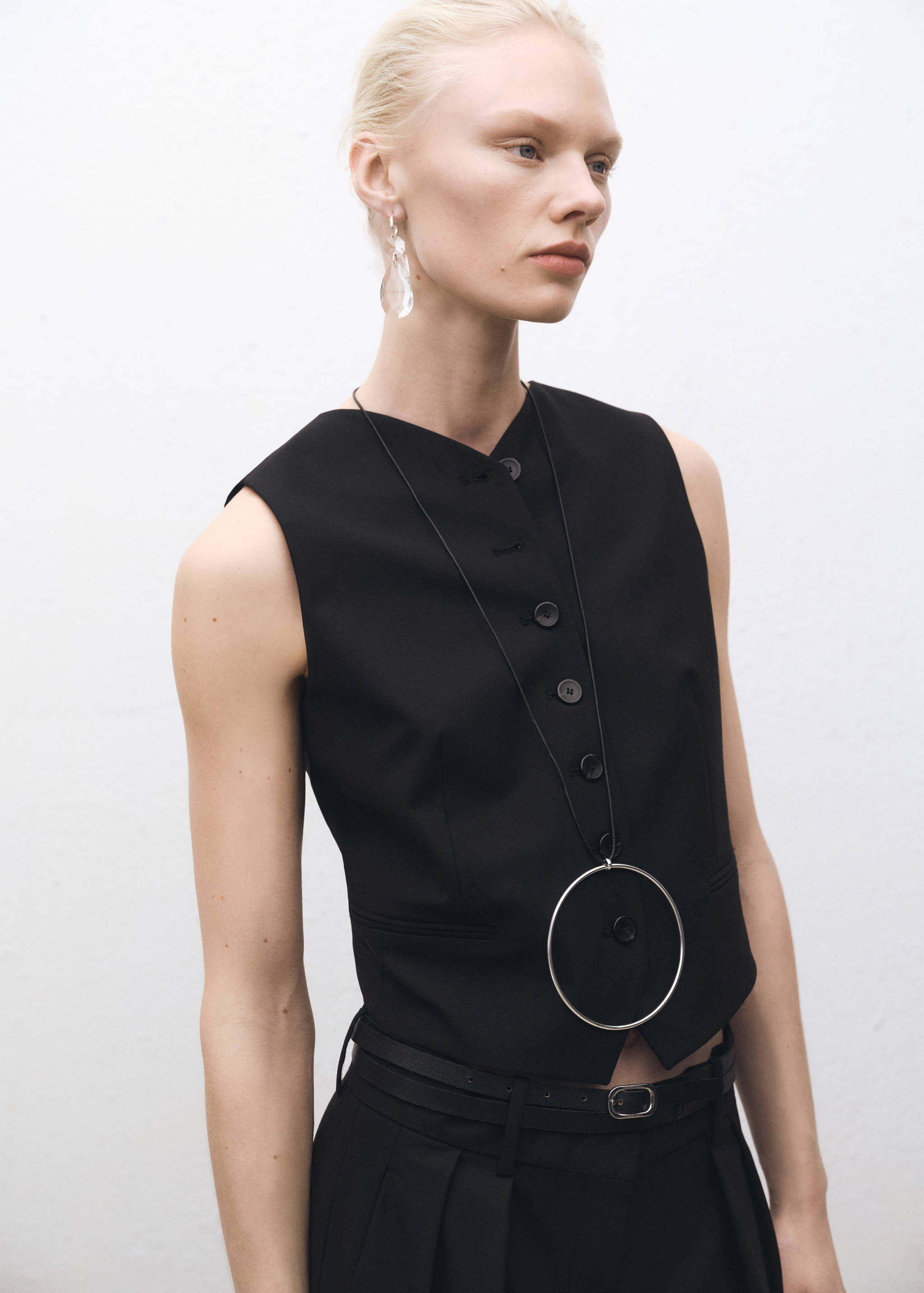 Wool-blend suit waistcoat - Medium plane