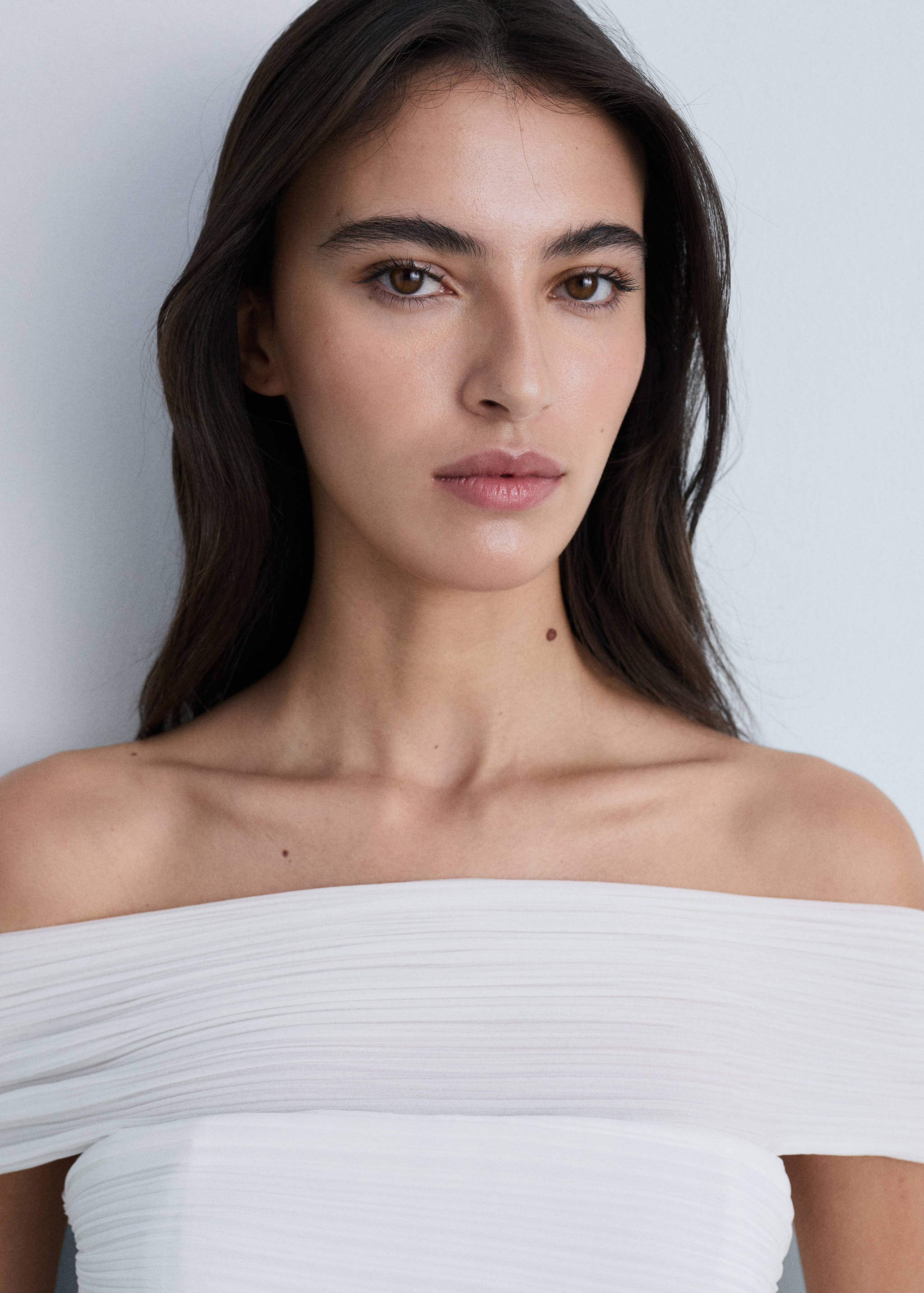 Robe plissée épaules dénudées - Détail de l'article 1