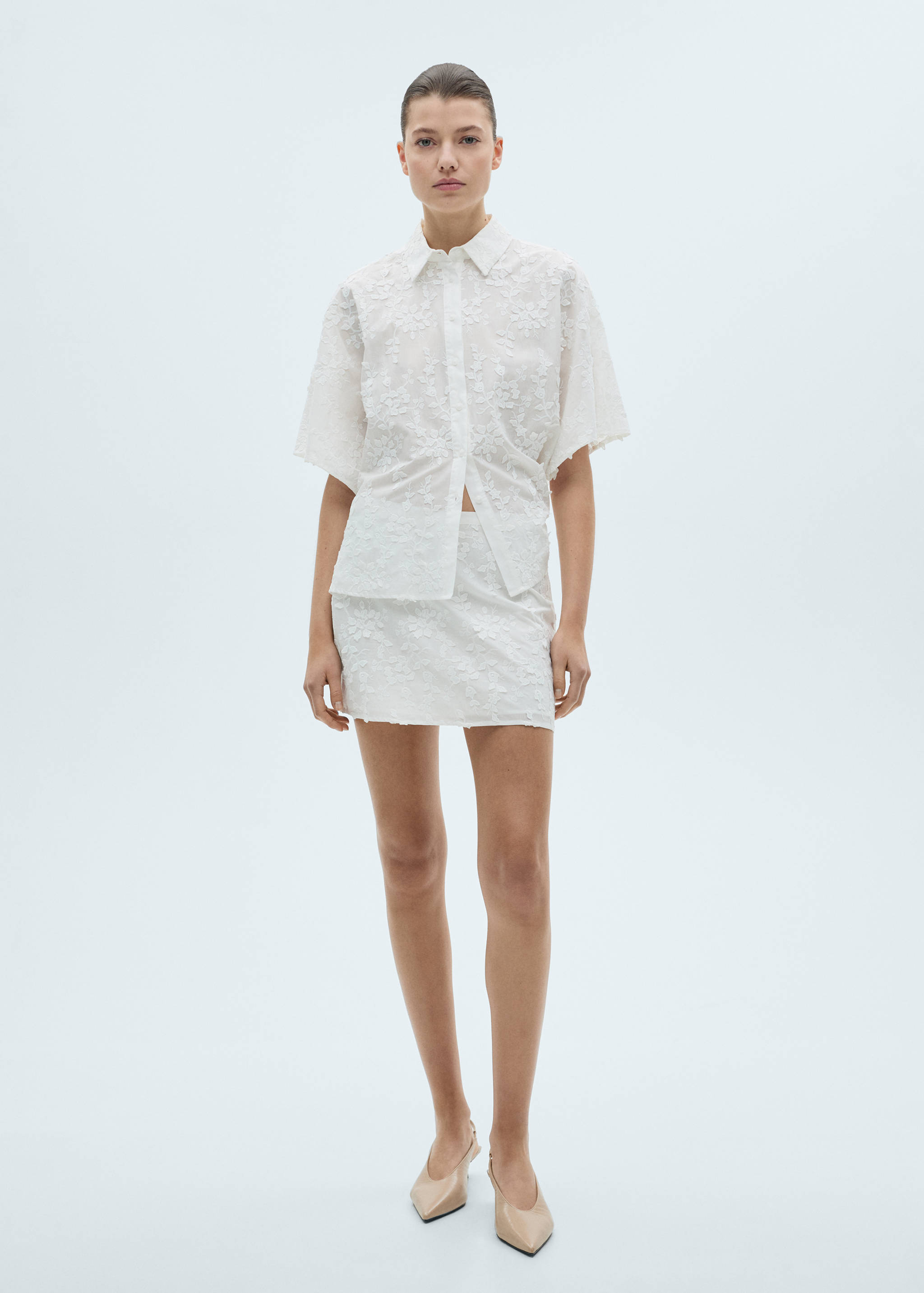 Chemise brodée manches courtes - Plan général