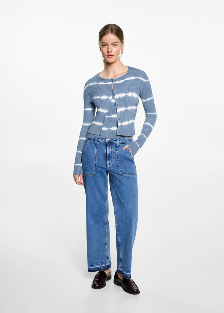 Fine-knit cardigan — Sky Blue